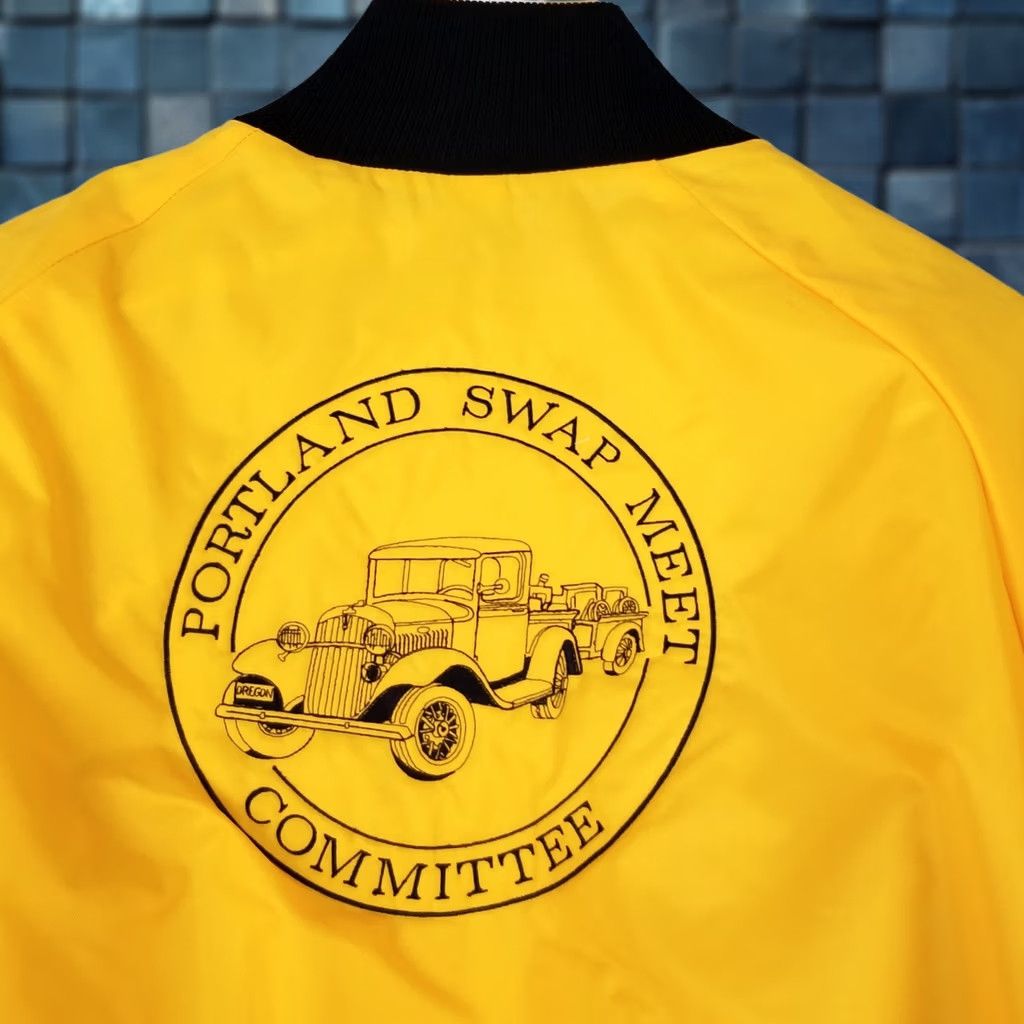 Vintage VINTAGE DeLong Jacket Mens Bomber Satin Nylon L Yellow Cars USA 90s Size US L / EU 52-54 / 3 - 1 Thumbnail