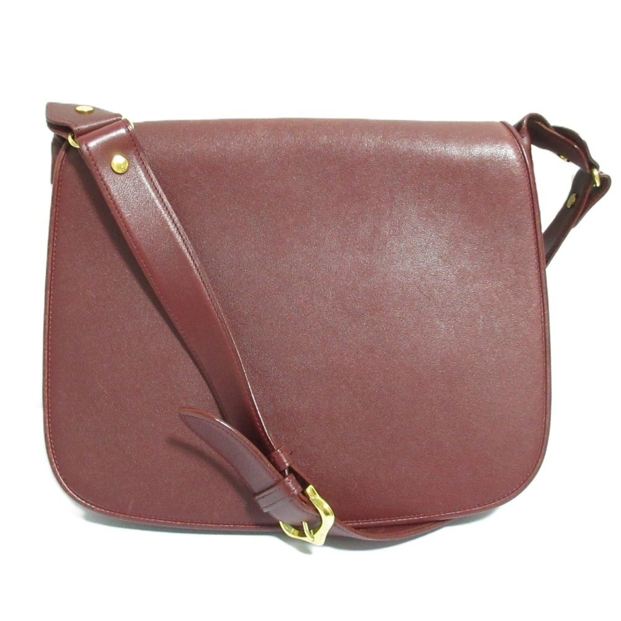 Cartier Cartier Must Line Leather Shoulder Bag, Bordeaux, Women's Size ONE SIZE - 1 Thumbnail
