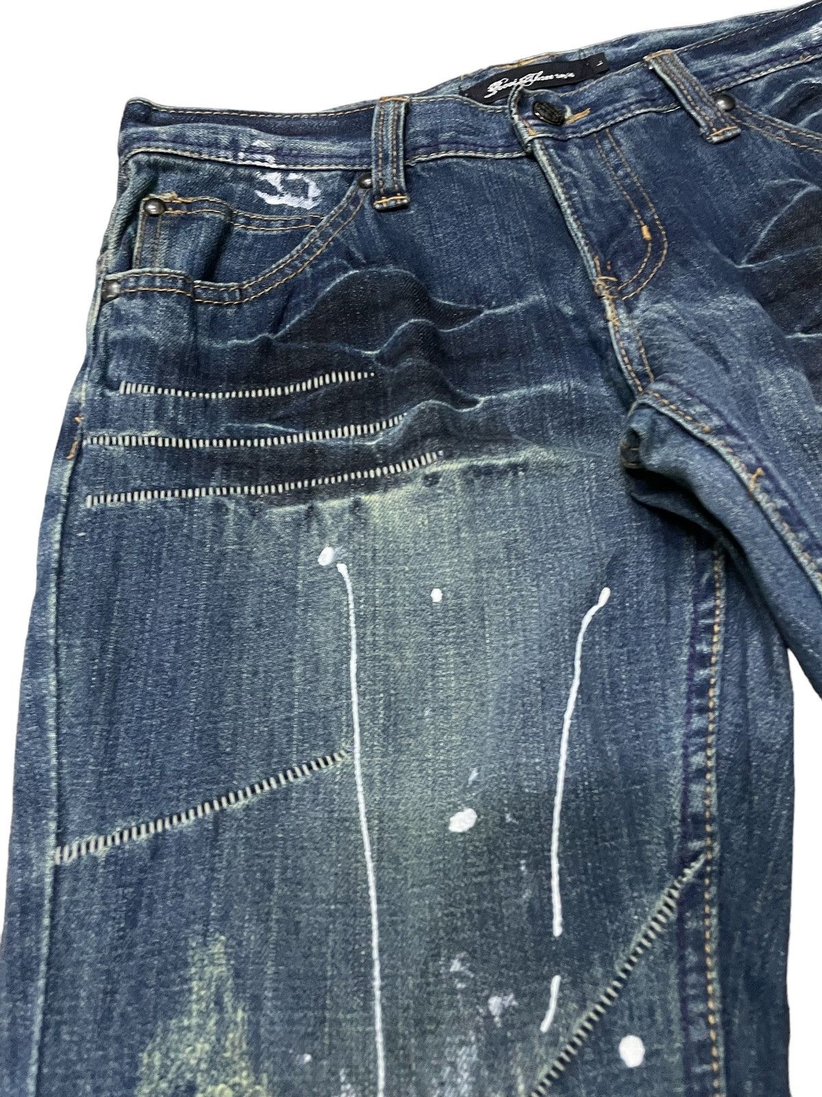 Hysteric Glamour × Japanese Brand Root Three Japan Paint Splatter Studded Flared Jeans Size US 32 / EU 48 - 14 Thumbnail