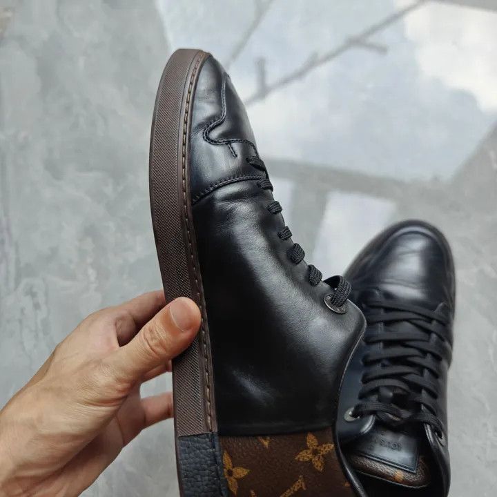 Louis Vuitton Louis Vuitton Black Leather Travel Sneakers -2508 Size US 9 / EU 42 - 7 Thumbnail