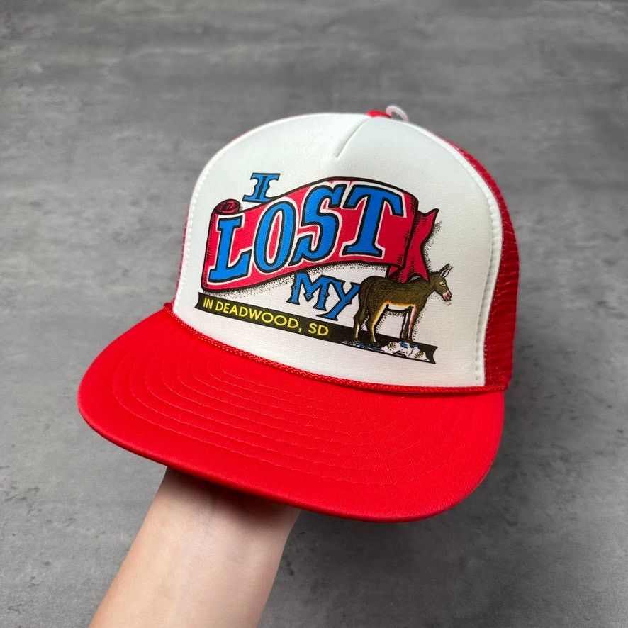 Nissan × Vintage Vintage Lost My Ass Deadwood South Dakota Donkey Trucker Hat Size ONE SIZE - 1 Thumbnail