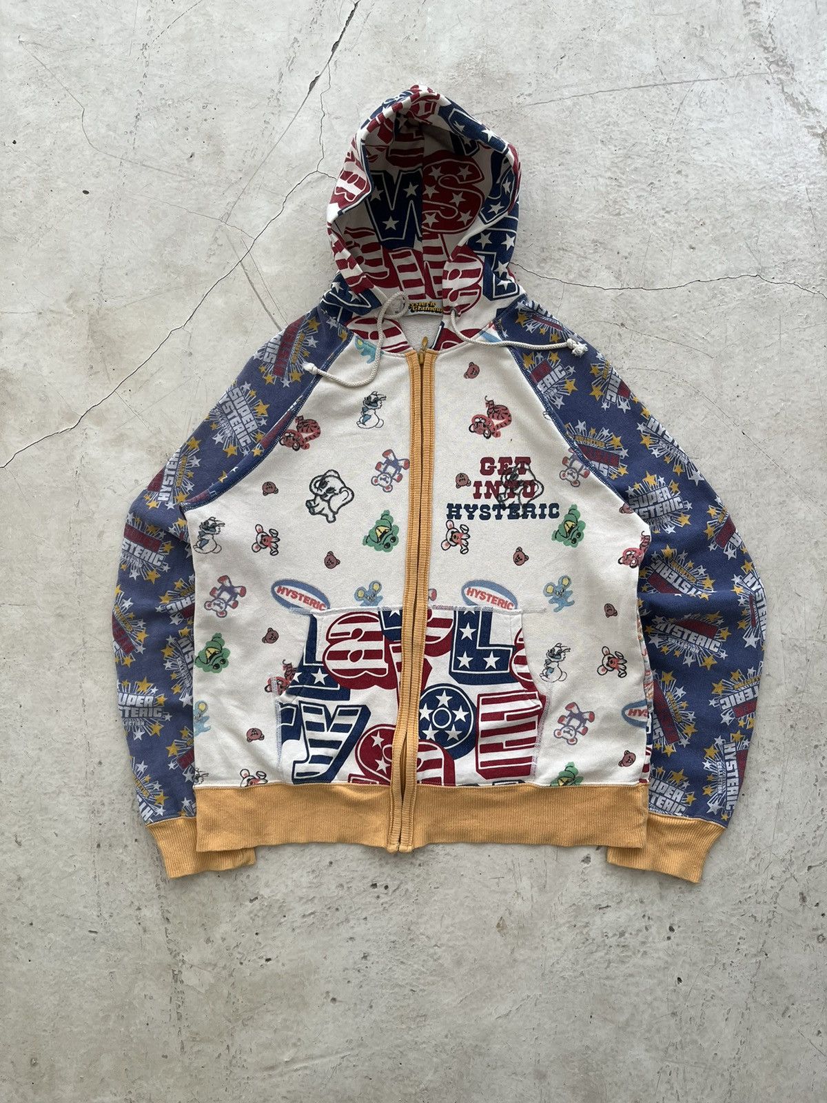 Hysteric Glamour × Vintage Vintage 90s HYSTERIC GLAMOUR Get Into Hysteric AOP Hoodie Size US L / EU 52-54 / 3 - 1 Thumbnail