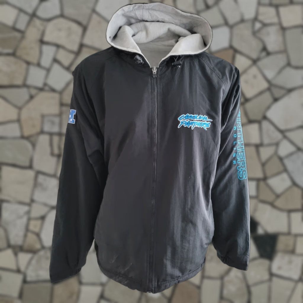 NFL NFL Jacket Reversible L Men Black Sports NFL Panthers Reversible Jacket - L Mens Size US 33 - 1 Thumbnail