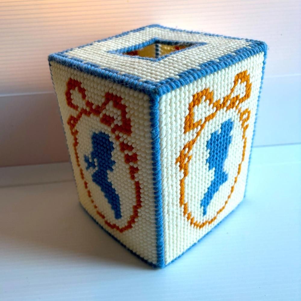 Designer Vintage Needlepoint Kleenex Box Cover Size ONE SIZE - 1 Thumbnail