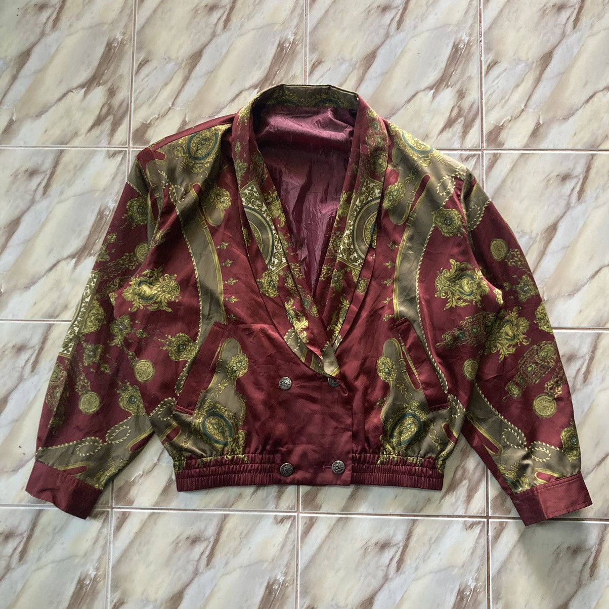 Japanese Brand UNBRANDED SATIN BOMBER JACKET INSPIRED HERMES Size XL / US 12-14 / IT 48-50 - 1 Thumbnail