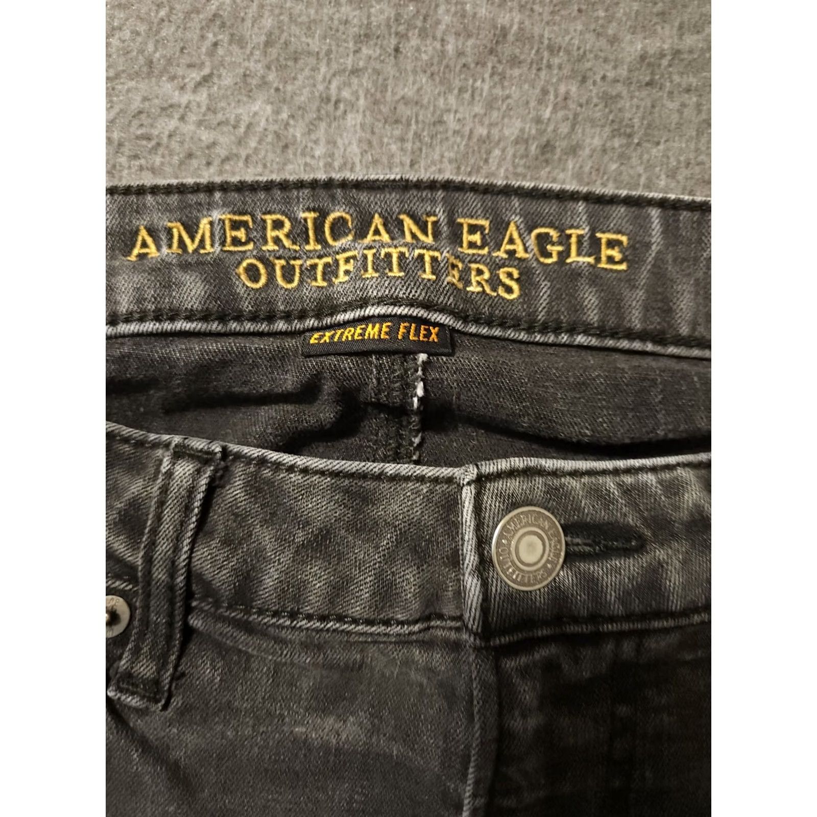 American Eagle Outfitters VINTAGE American Eagle Outfitters Jeans Men 33x29 Ankle Black Distressed Comfort Extreme Flex Denim 90s Grunge USA Size US 33 - 3 Thumbnail