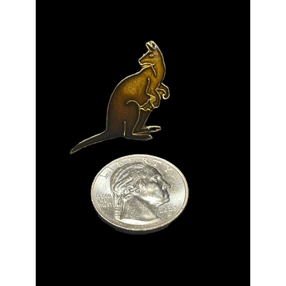 KangaROOS × Vintage Vintage Australia Brown Kangaroo Enamel Brooch Pin Size ONE SIZE - 4 Thumbnail