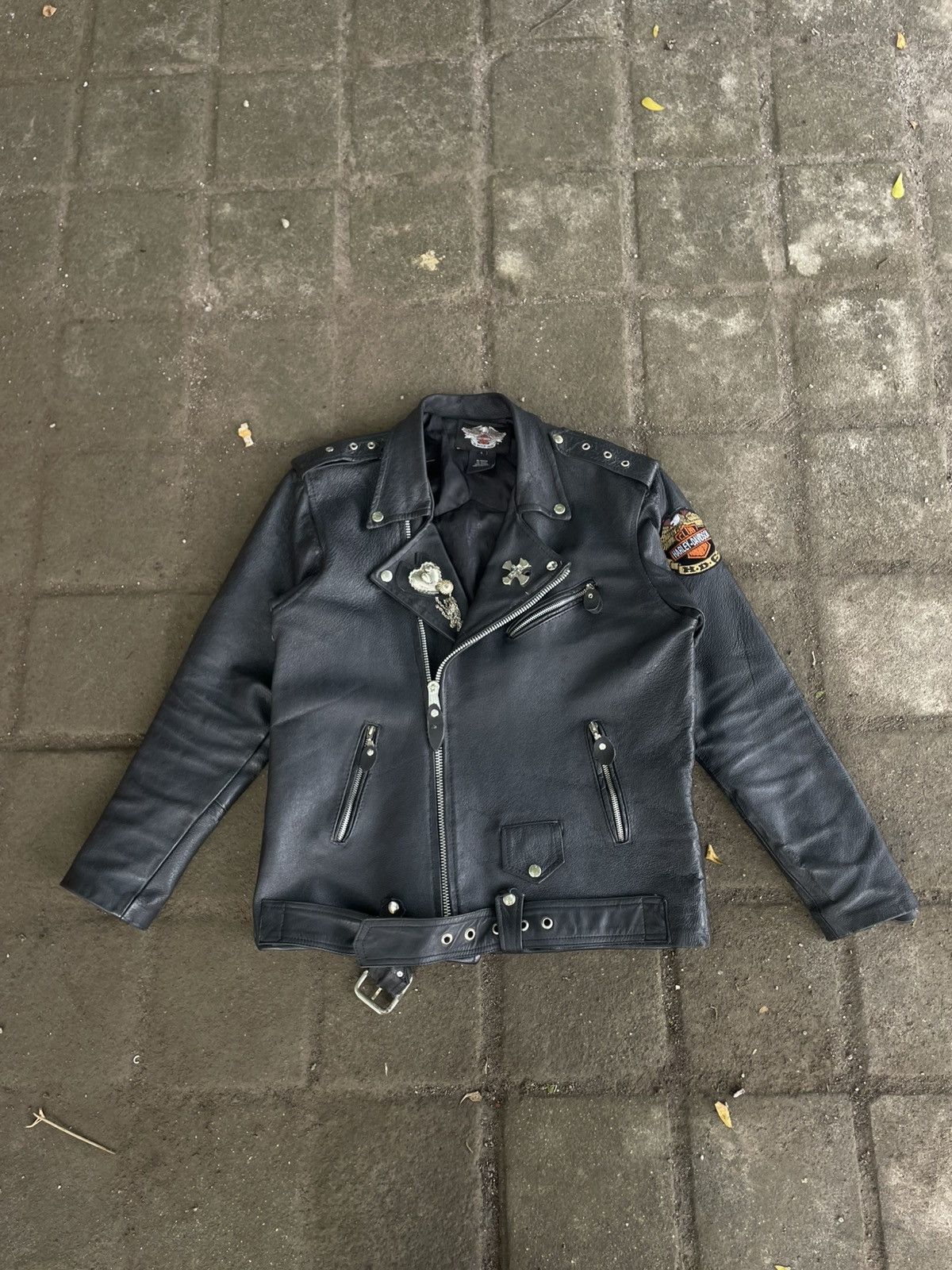 Harley Davidson × Vintage Leather Jacket Harley Davidson Size US XXL / EU 58 / 5 - 2 Thumbnail