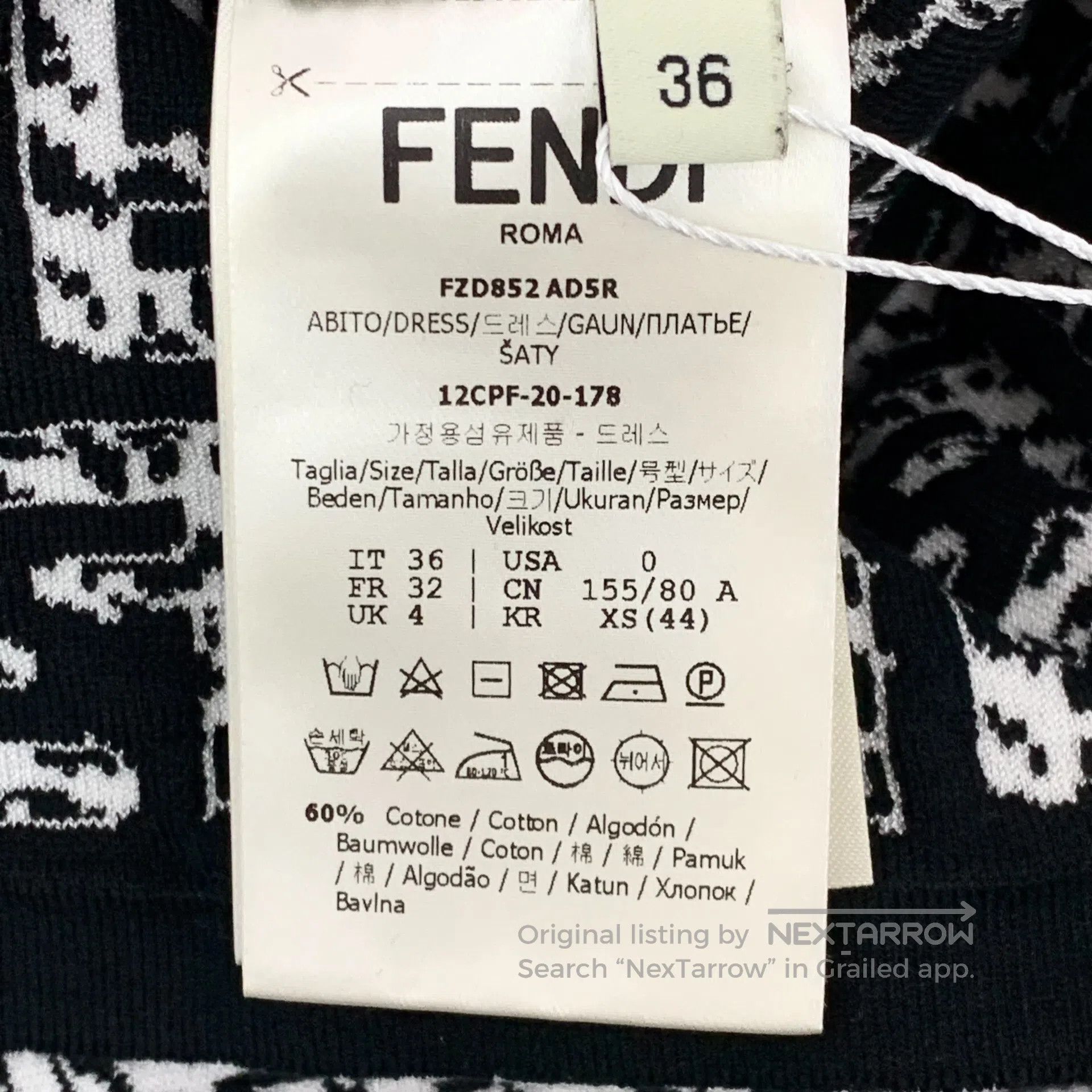 Fendi FENDI Black and white color block double F full print cott Size XS / US 0-2 / IT 36-38 - 6 Thumbnail