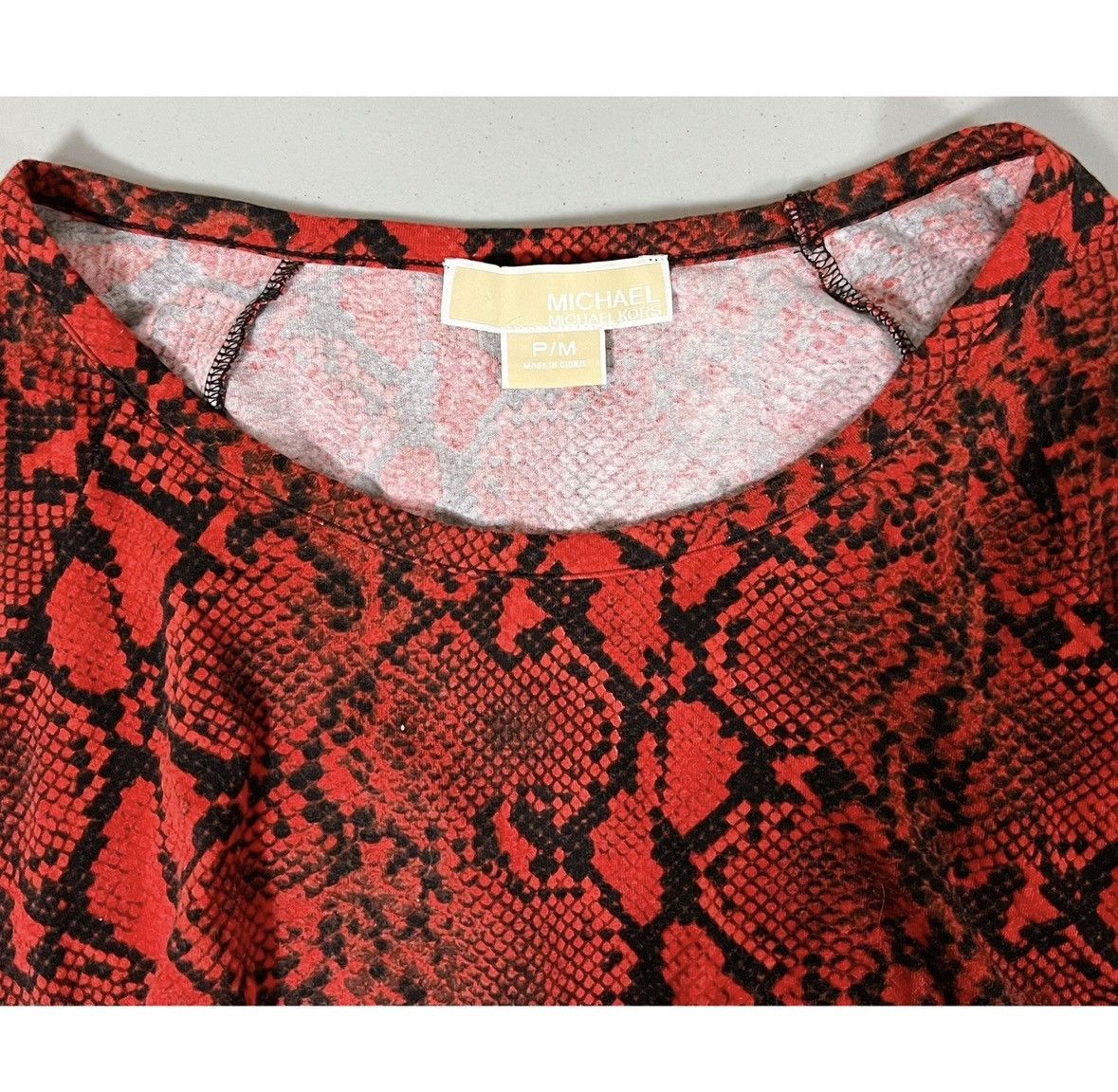 Michael Kors Michael Kors Red Snakeskin Print Shirt Top Blouse Size M ♥️✨ Size M / US 6-8 / IT 42-44 - 3 Thumbnail