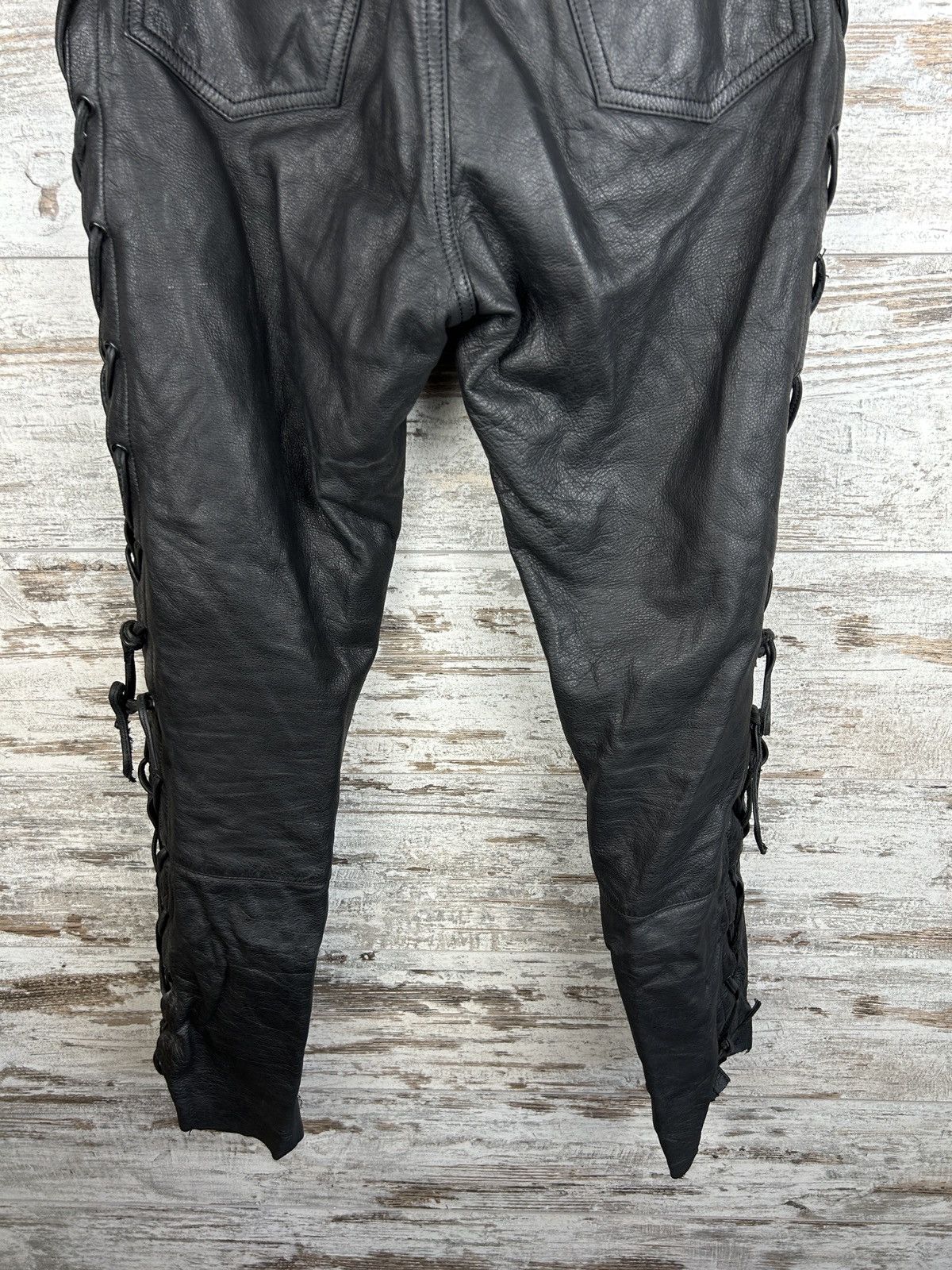 Leather Women’s Akito Leather pants stripes vintage rare buffalo y2k Size 29" - 13 Thumbnail