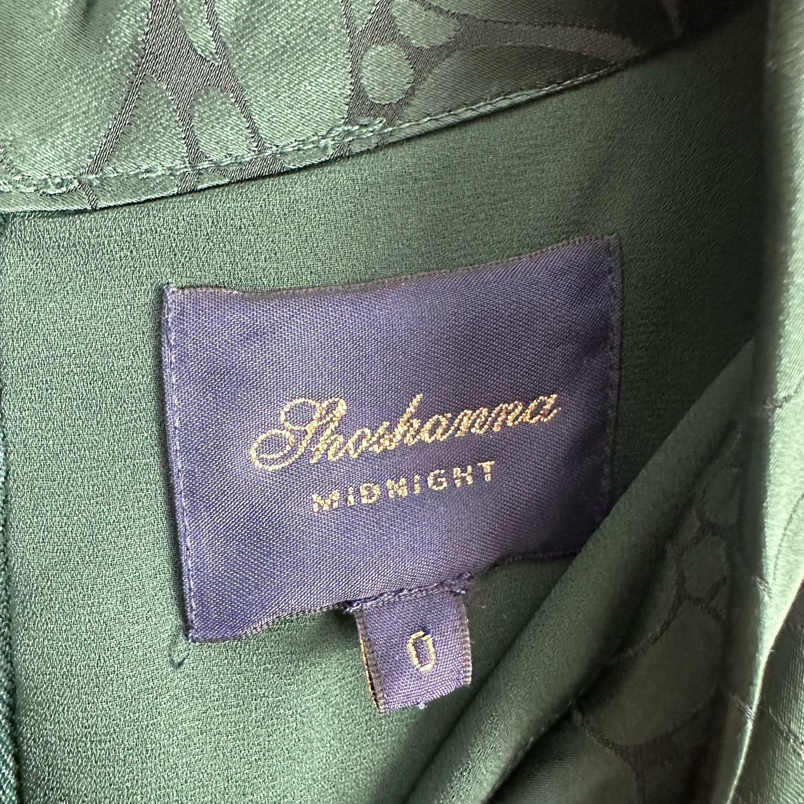 Other Shoshanna Mayburn Floral Satin Green Jacquard Gown Dress 0 Size XS / US 0-2 / IT 36-38 - 9 Thumbnail