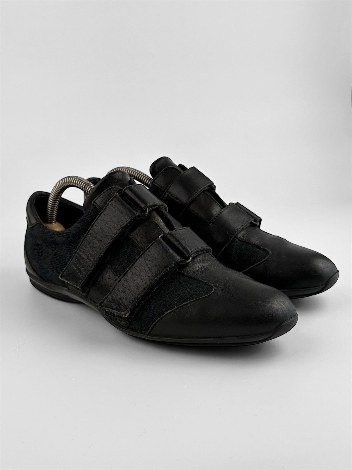 Gucci Gucci Black GG Canvas Leather Hook & Loop Sneakers 36.5 6.5 Size US 6.5 / IT 36.5 - 4 Thumbnail