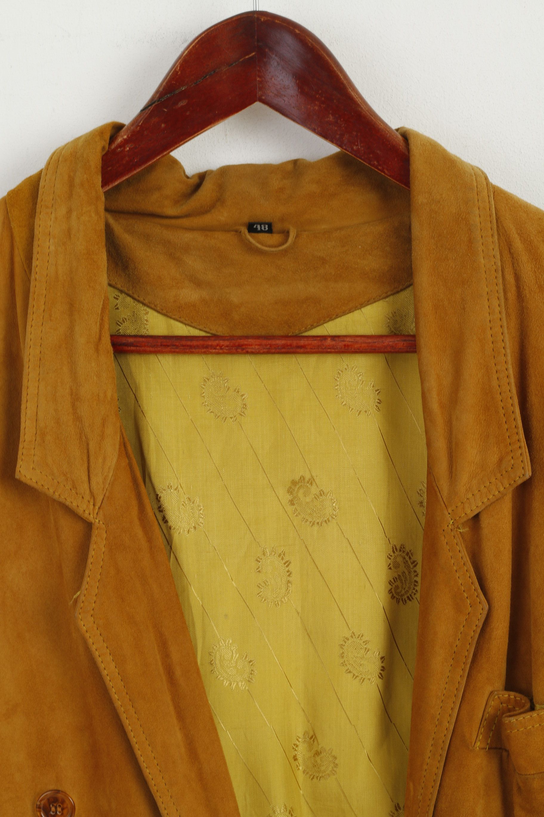 Vintage Vintage Women 48 XXL Jacket Mustard leather 7293 Size XXL / US 16-18 / IT 52-54 - 3 Thumbnail