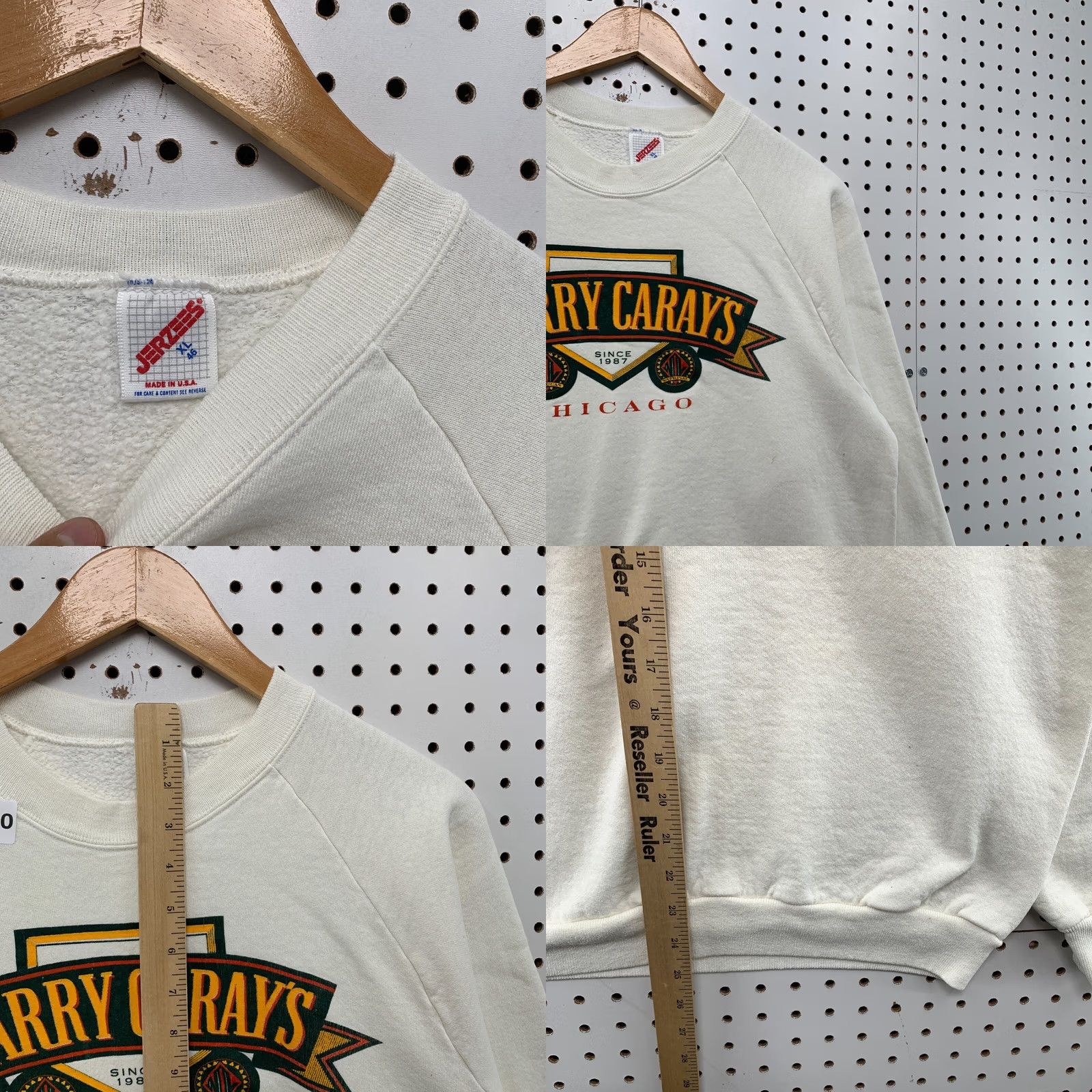 Jerzees VINTAGE 90s Harry Carry’s Chicago Sweatshirt Mens XL Fits Medium White USA Size US M / EU 48-50 / 2 - 8 Thumbnail