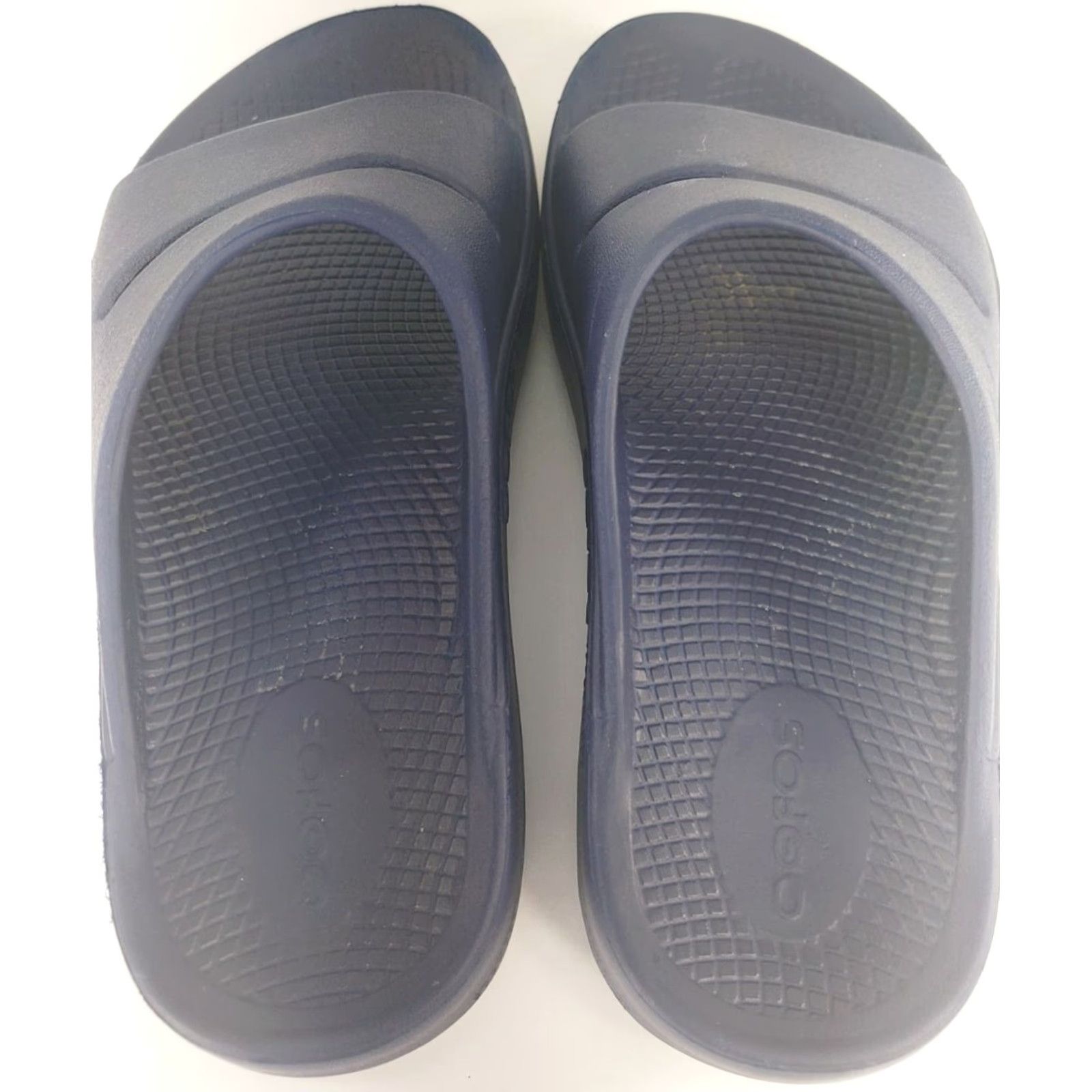 Vintage OOFOS Oohaa Womens Slide Sandal 6M Blue Rubber Casual Flats Open Toe Slip On Size US 6 / IT 36 - 6 Thumbnail