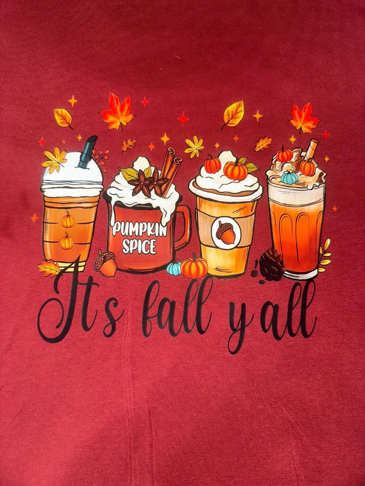 The Unbranded Brand "It’s Fall Y’all" Tee – Size L Pumpkin Spice Graphic Size US L / EU 52-54 / 3 - 2 Thumbnail