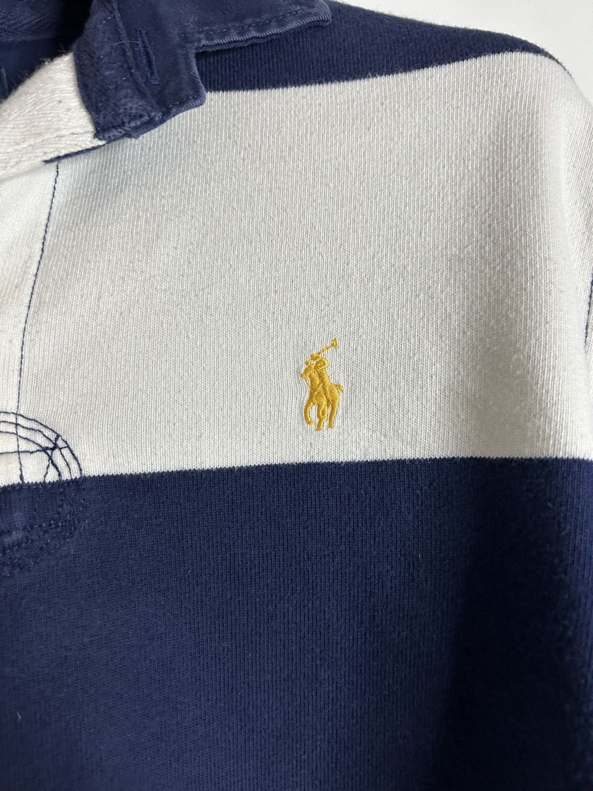 Polo Ralph Lauren × Ralph Lauren × Vintage Vintage 90s Polo Striped Boxy Rugby Polo Long Sleeve Shirt Size US L / EU 52-54 / 3 - 3 Thumbnail