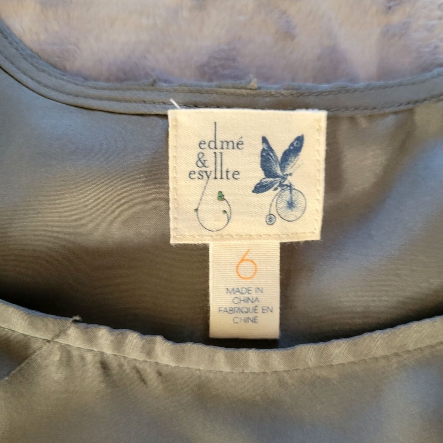 Vintage Edme & Esyllte Top Shirt Women 6 Gray Silk Asymmetrical Ruffle Sleeveless Office Size M / US 6-8 / IT 42-44 - 4 Thumbnail
