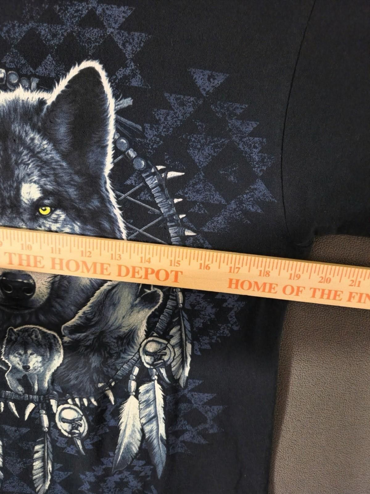 Fruit Of The Loom Vintage 90s Wolf Dreamcatcher Animal Graphic SIZE M (#2) Size US M / EU 48-50 / 2 - 3 Thumbnail
