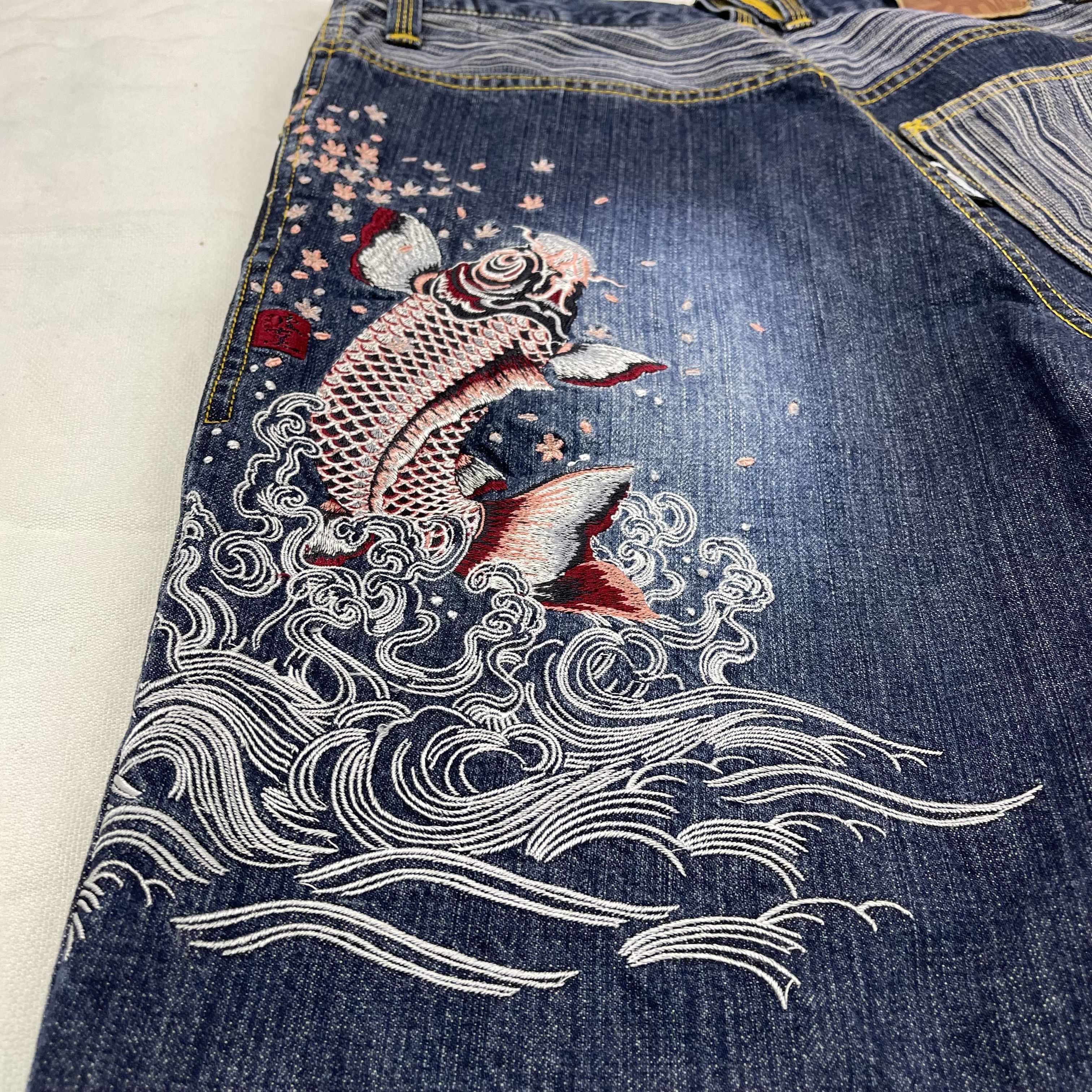 Japanese Brand NAMINORITATSUJIN Short Denim Jeans #1222/AQ Size US 34 / EU 50 - 3 Thumbnail