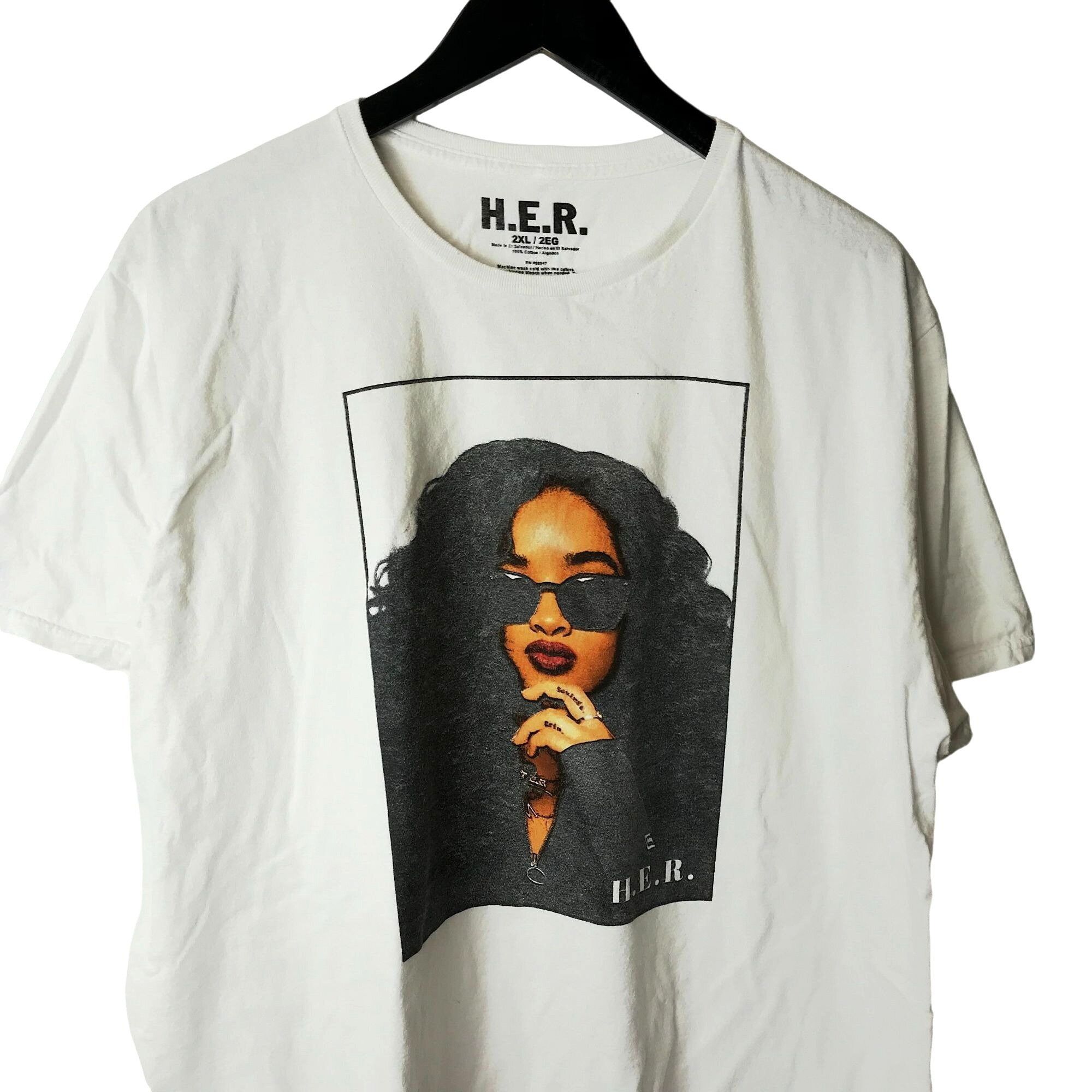 Urban Outfitters H.E.R. T Shirt Rnb Singer Musician Portrait Graphic ...