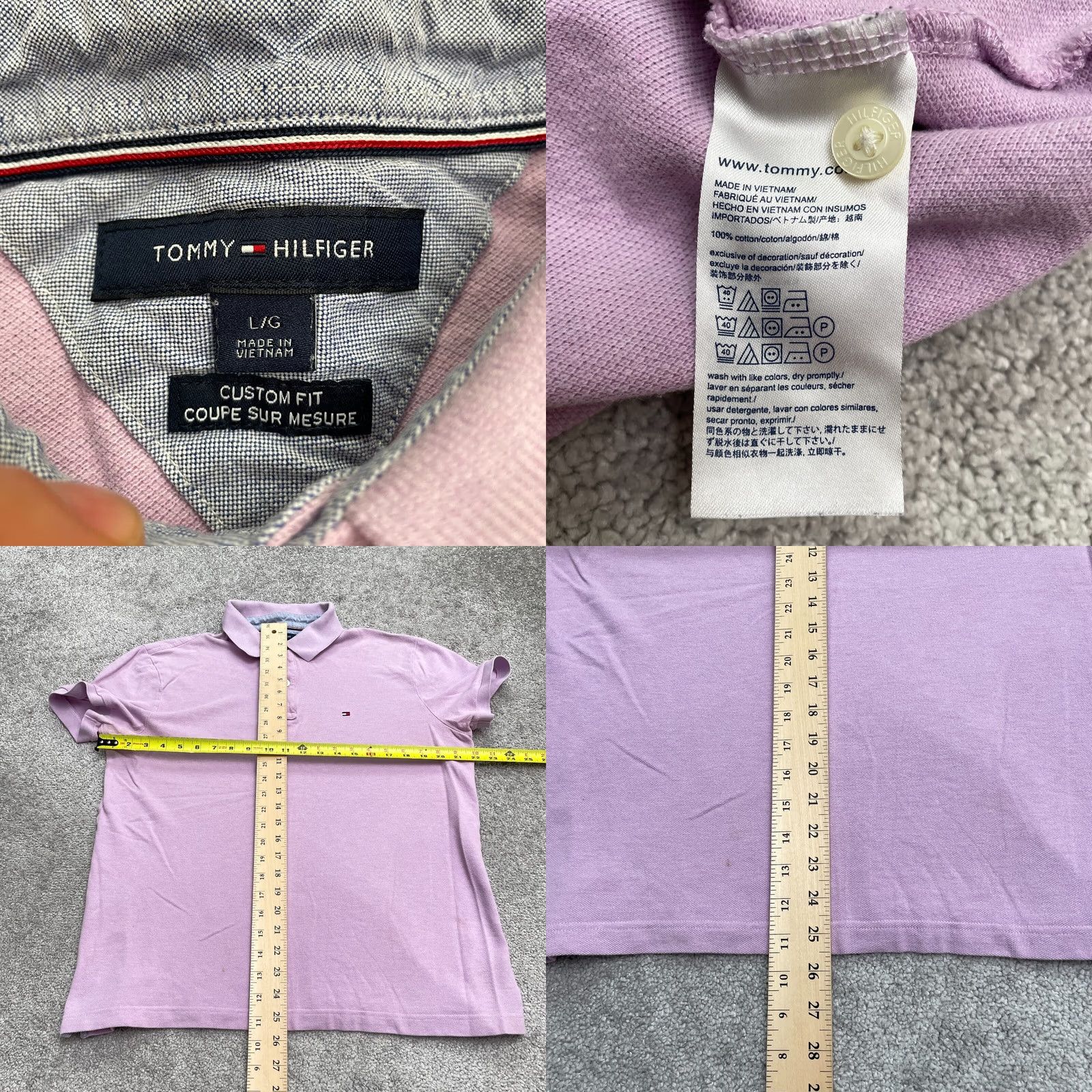 Tommy Hilfiger Tommy Hilfiger Custom Fit Polo Shirt Men Large Purple Cotton Short Sleeve Casual Size US L / EU 52-54 / 3 - 8 Thumbnail