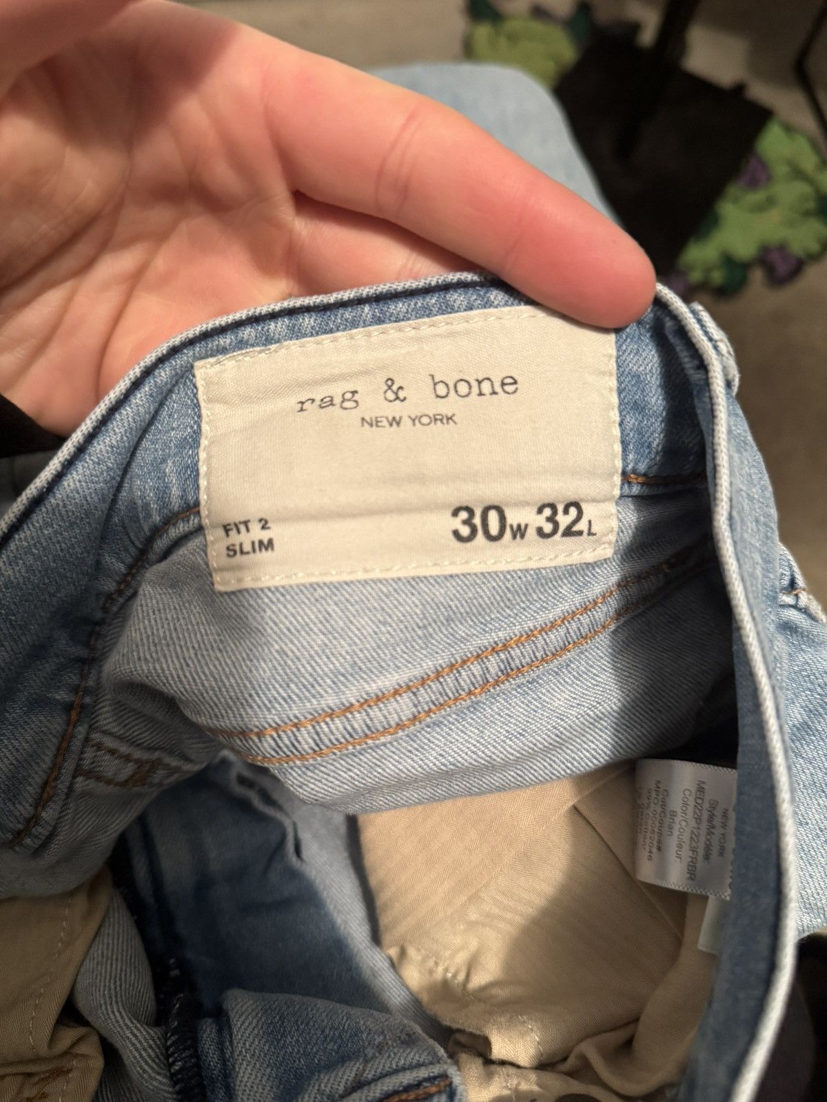 Rag & Bone Rag & Bone Powder Blue Denim Jeans (Fit 2 Slim) Size US 30 / EU 46 - 3 Thumbnail