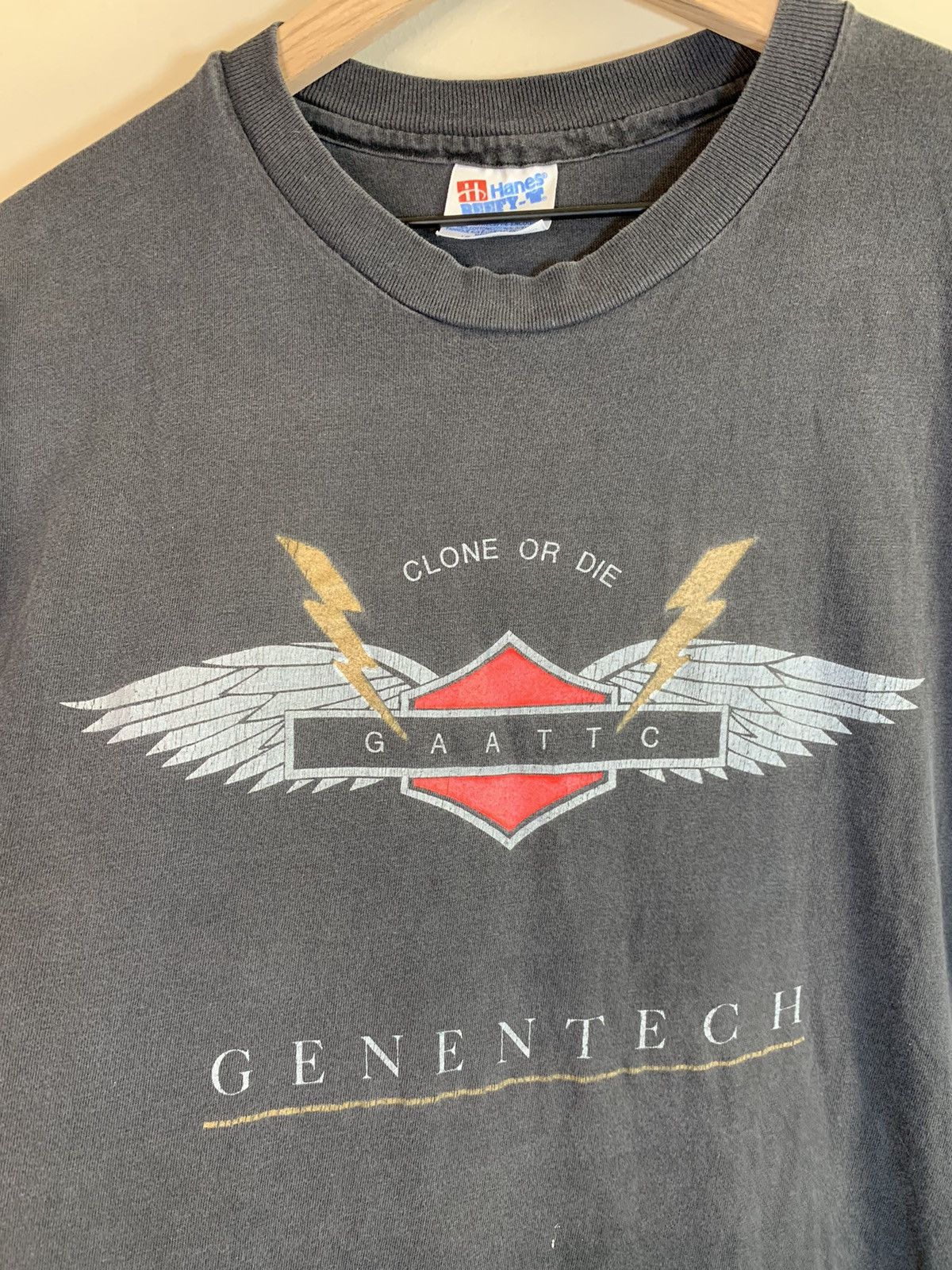 Arts & Science × Vintage *RARE* Vintage Genentech Clone Or Die Single Stitch T-Shirt Size US XL / EU 56 / 4 - 2 Thumbnail