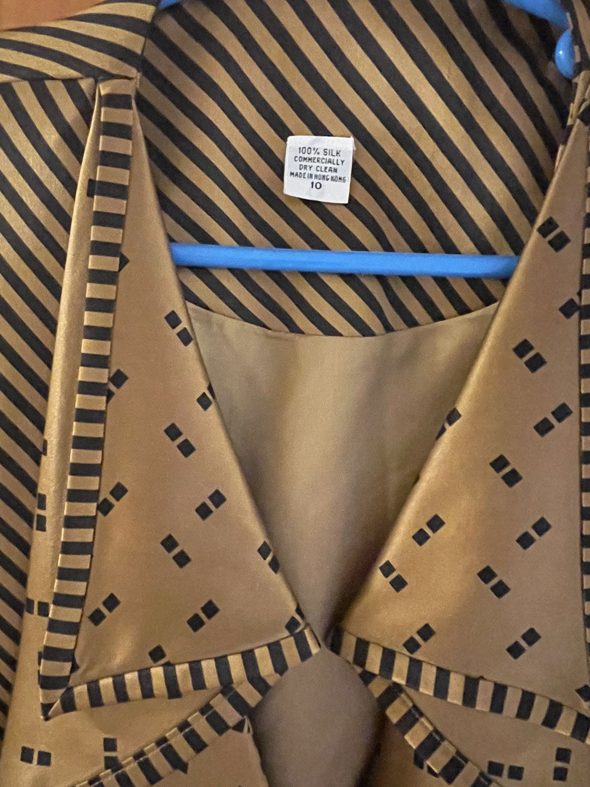 Vintage Reserve For Alexia Brown Silk Striped 80s Women’s Blazer Size L / US 10 / IT 46 - 2 Thumbnail