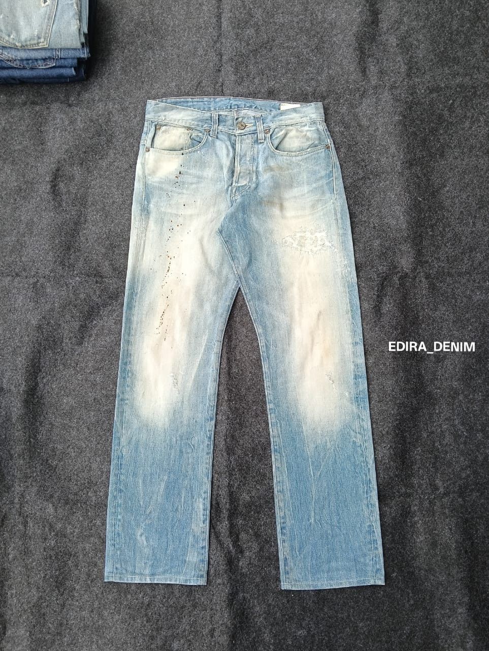 G-Star G-Star RAW 3301 Light Blue Distressed Jeans Paint Splatter. Size US 31 - 1 Thumbnail