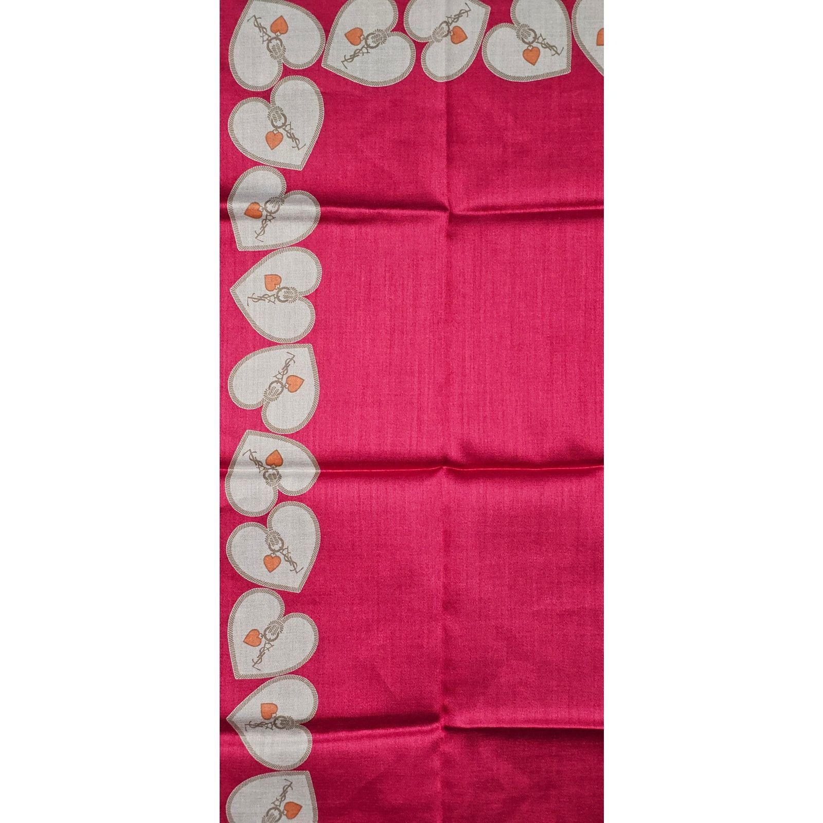 Yves Saint Laurent Yves Saint Laurent Silk Heart Design Handkerchief Size ONE SIZE - 5 Thumbnail