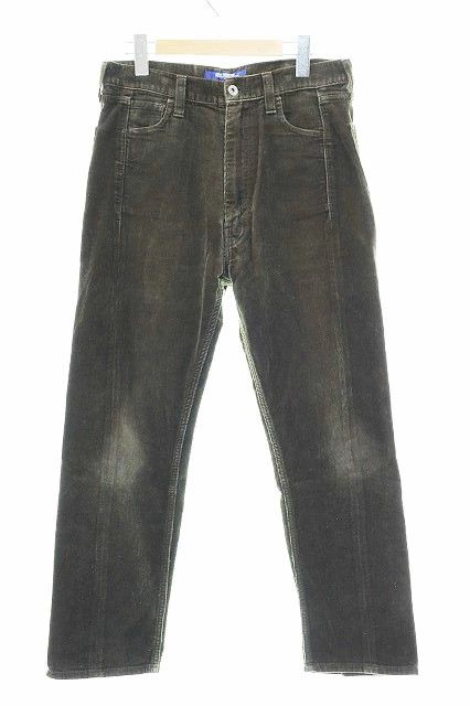Junya Watanabe Cropped Pant Corduroy Straight Cut Cotton Zipper Plain Khaki Size US 30 / EU 46 - 1 Thumbnail