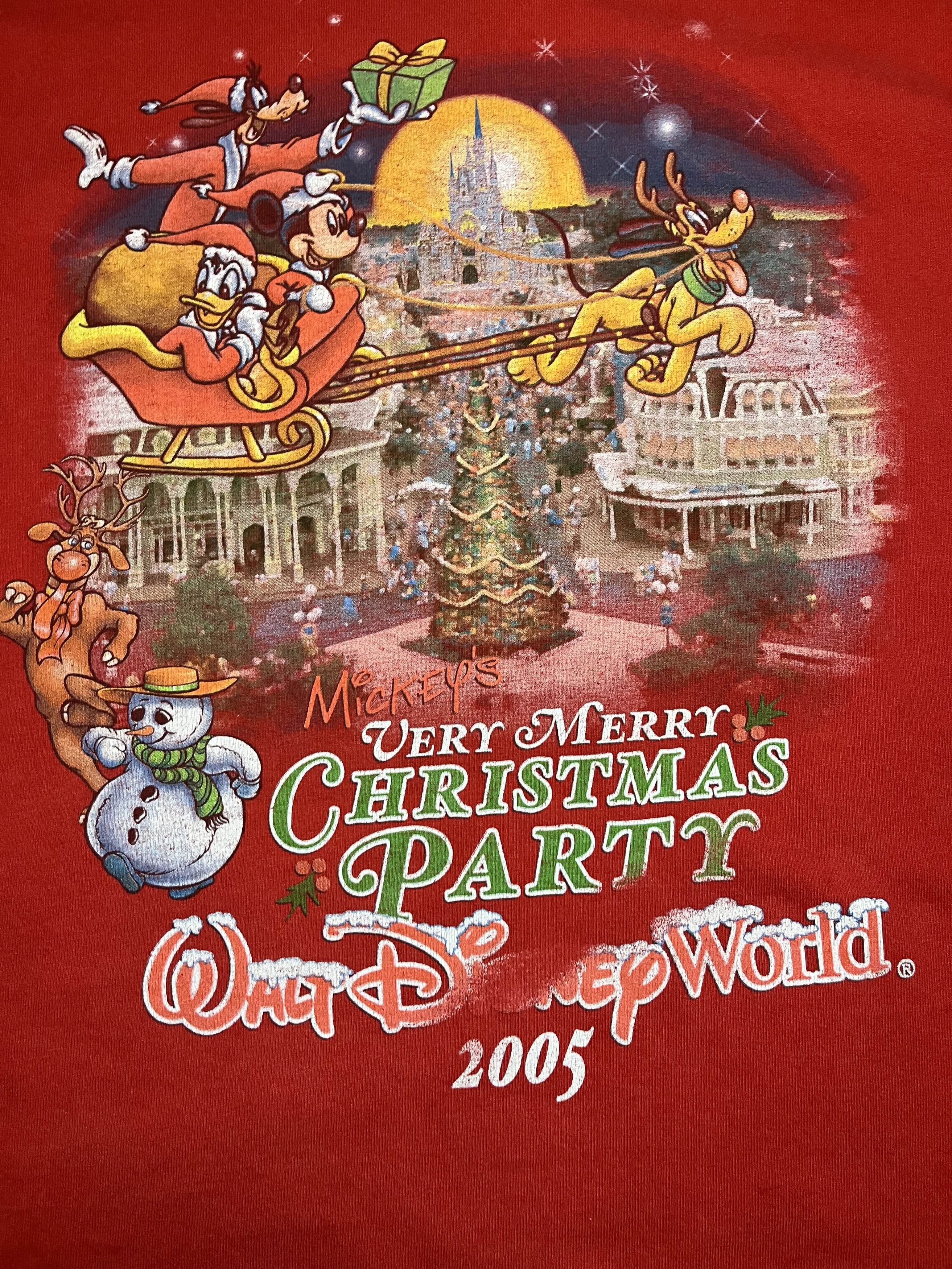 Disney × Mickey Mouse × Vintage Y2K Walt Disney World Very Merry Christmas Party 2005 Size US L / EU 52-54 / 3 - 2 Thumbnail