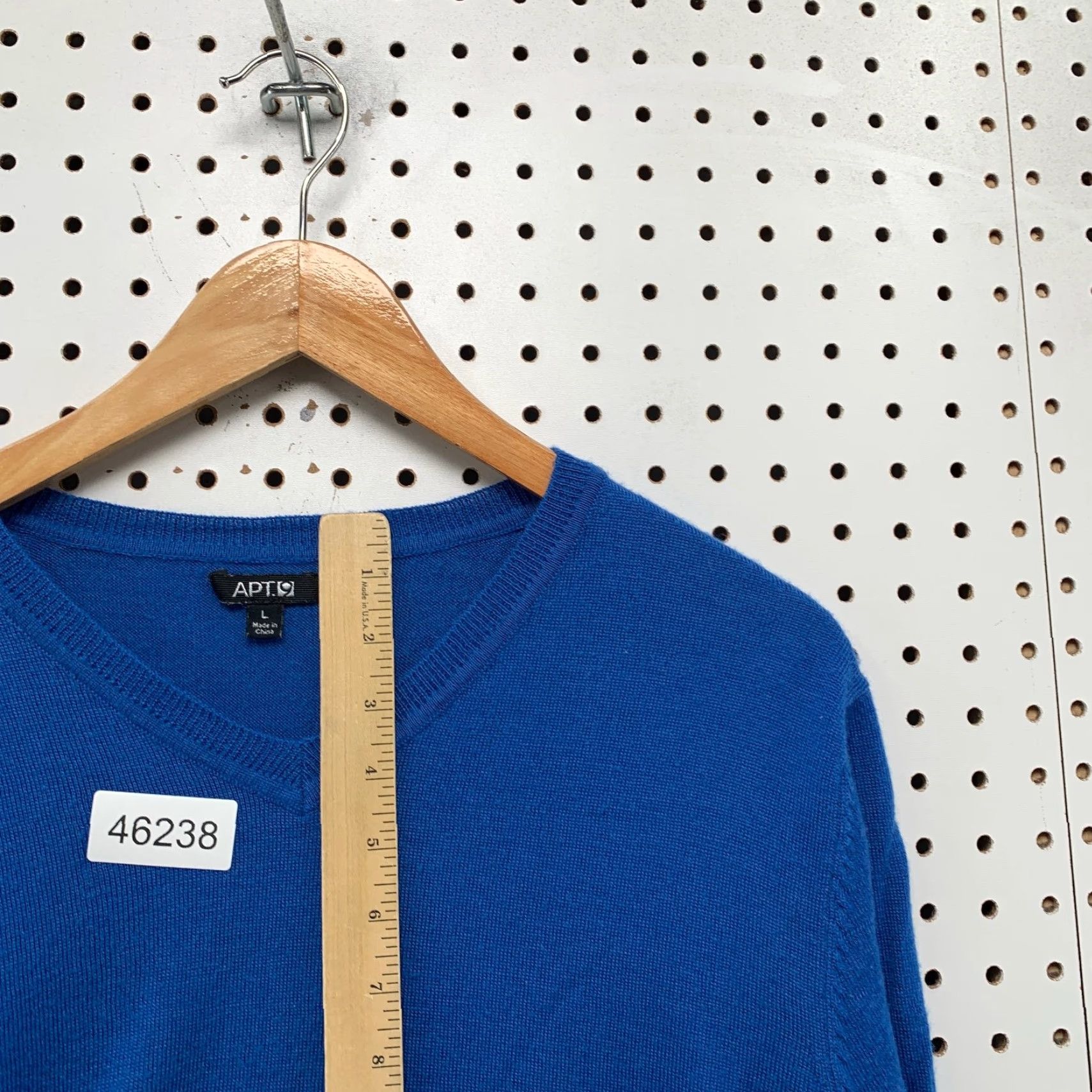 Apt. 9 APT. 9 Merino Wool Sweater Mens L Blue V-Neck Lightweight Business Work Shirt Size US L / EU 52-54 / 3 - 7 Thumbnail