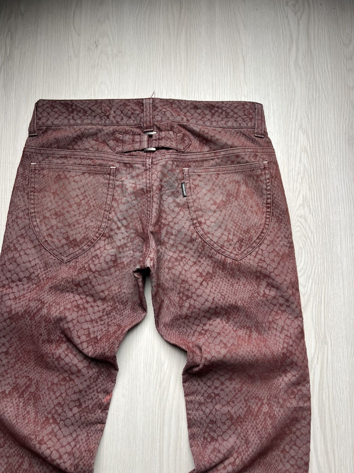 If Six Was Nine Tornado Mart Snakeskin Laser Cut Buckle Back Pants Size US 31 - 4 Thumbnail