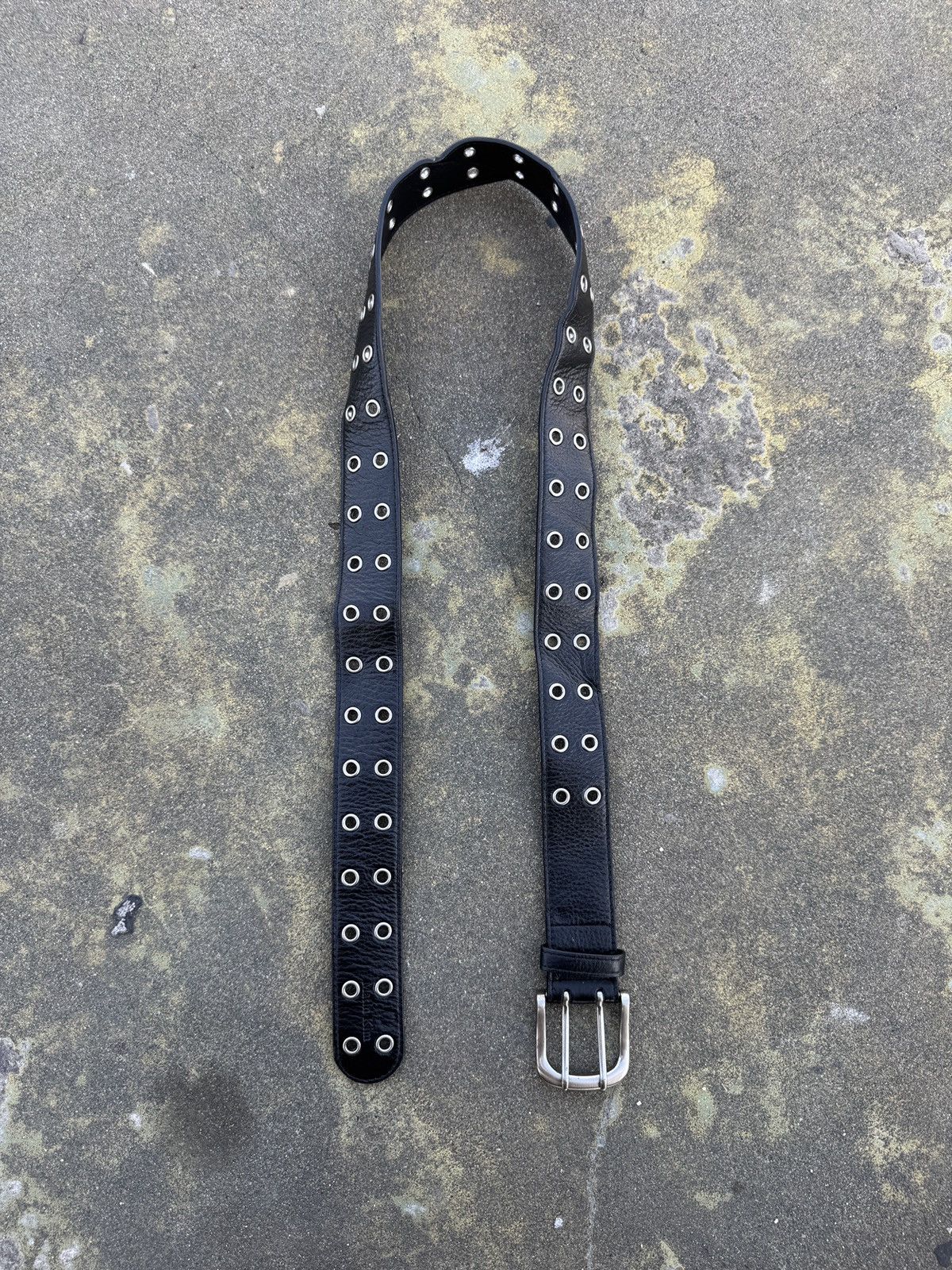 Japanese Brand Studed Leather Belt With Two Prong Design Size ONE SIZE - 2 Thumbnail