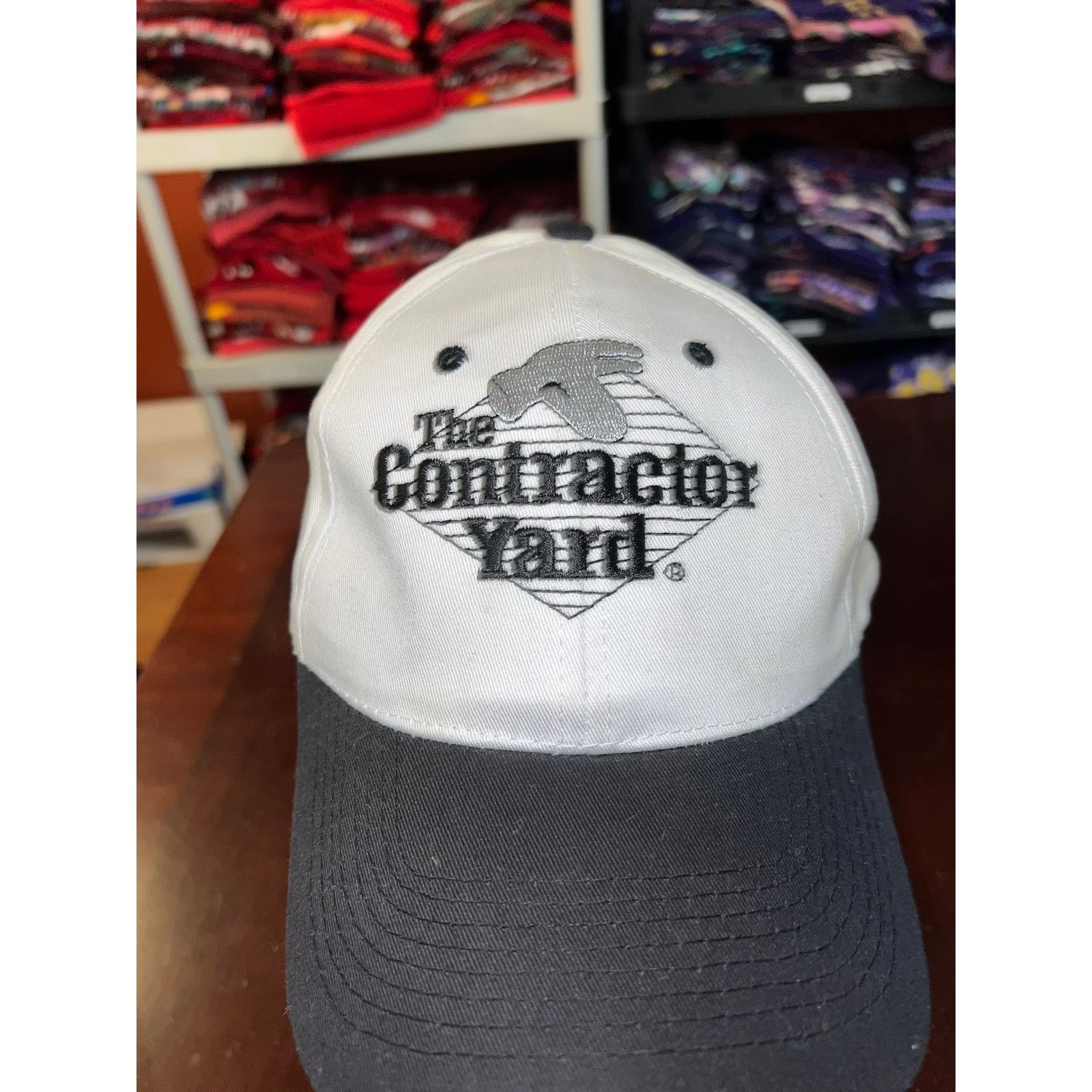 Vintage The Contractor Yard Hat Snapback White graphic Headwear Cap Size ONE SIZE - 2 Thumbnail