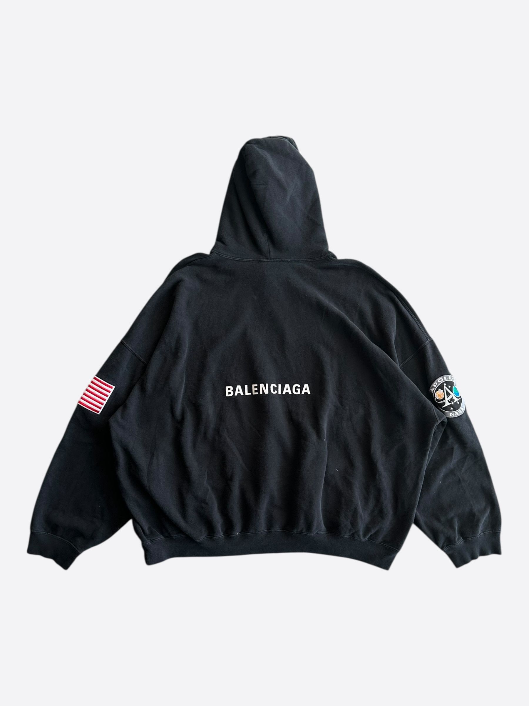 Balenciaga Balenciaga Black NASA Patch Hoodie Size US XXL / EU 58 / 5 - 2 Thumbnail