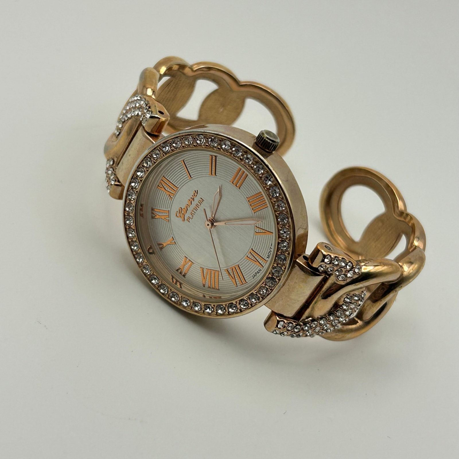 Geneva Geneva Platinum Womens Rose Gold Tone Crystal Accents Watch Size ONE SIZE - 4 Thumbnail