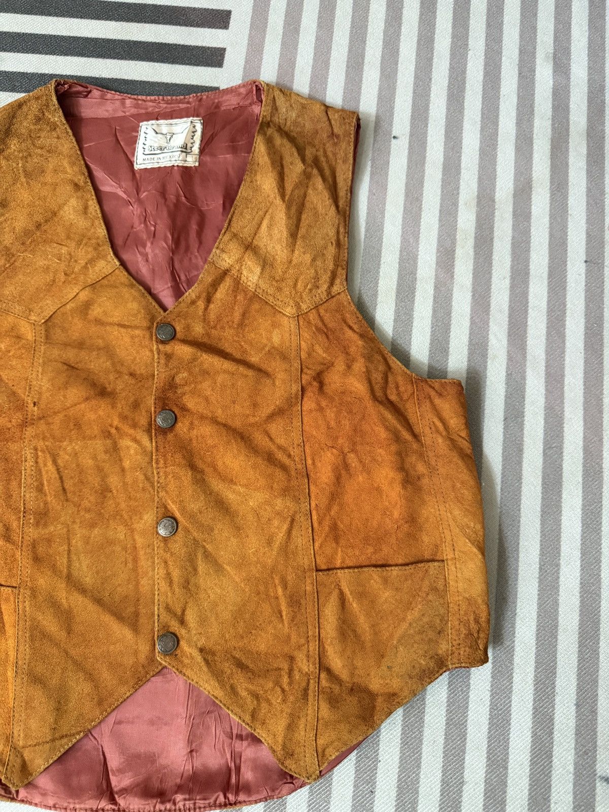 Genuine Leather 🔥🔥🔥ARCHIVE VTG STEER SUEDE LEATHER VEST Size US M / EU 48-50 / 2 - 4 Thumbnail