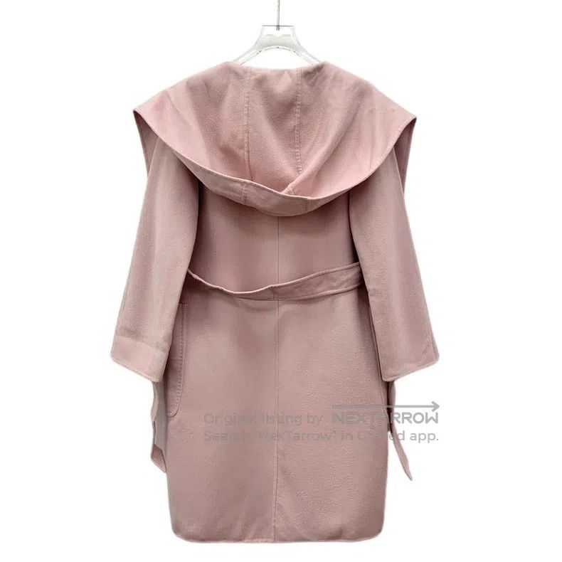 Other Max Mara Pink Wool Hooded Long-Sleeve Belted Coat Size XXS / US 00 / IT 34 - 2 Thumbnail