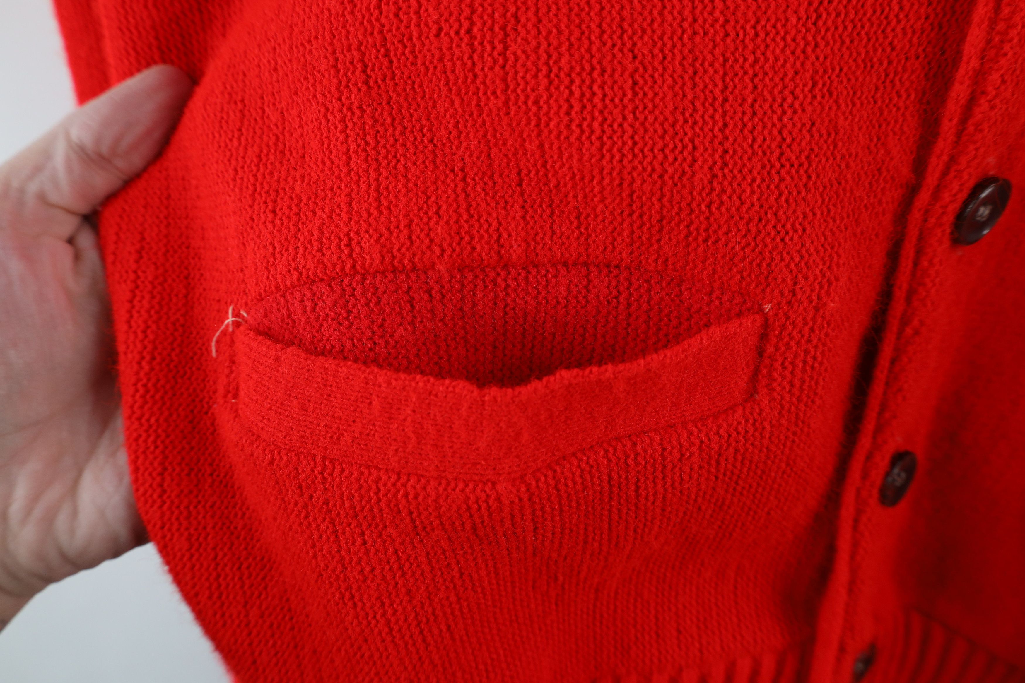 Vintage Vintage 50s 60s Streetwear Knit Cardigan Sweater Red USA Size US M / EU 48-50 / 2 - 4 Thumbnail