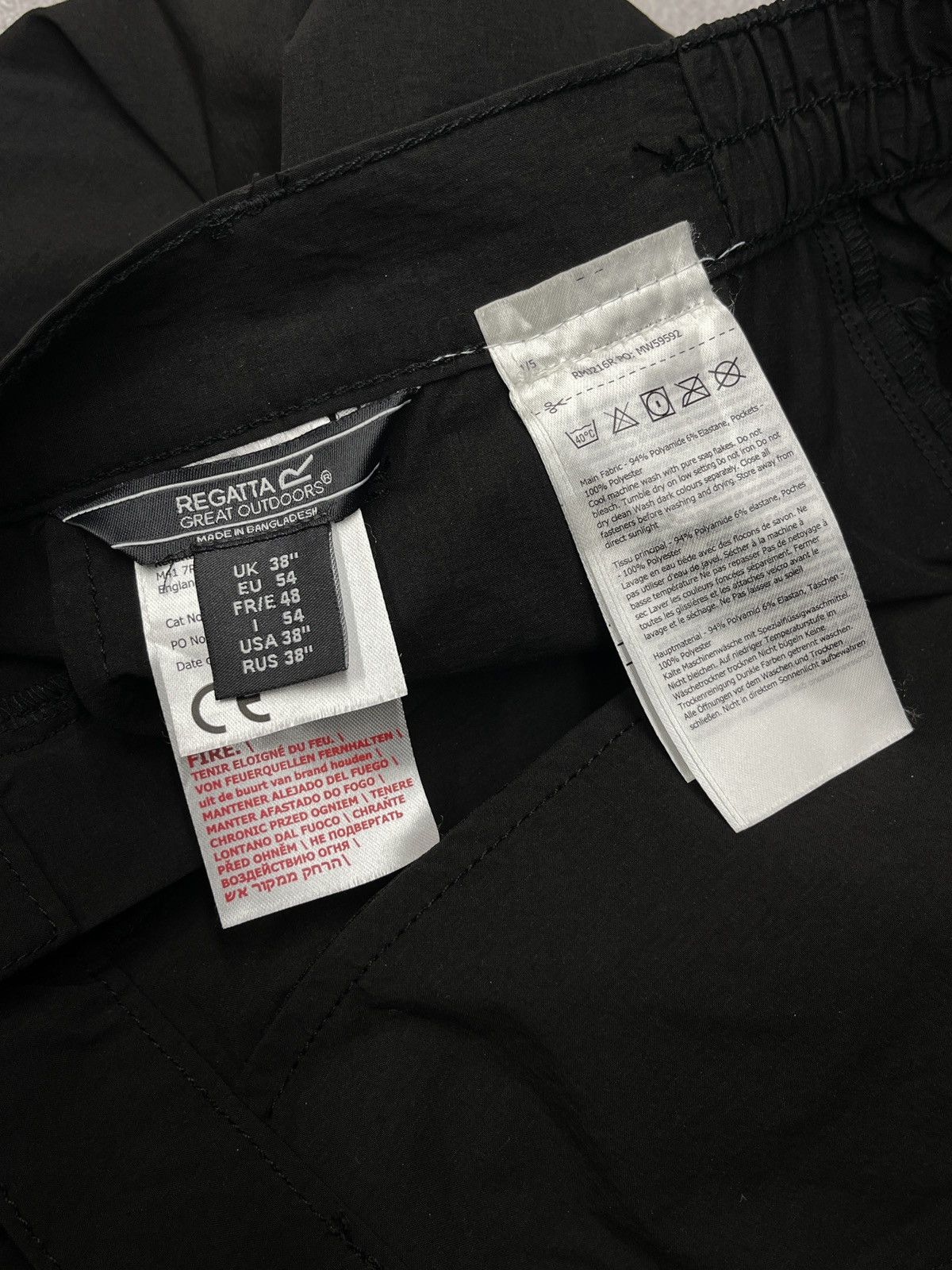 Other Mens Regatta Cargo Pants Black Outdoor Gorpcore Size XXL Size US 38 / EU 54 - 9 Thumbnail