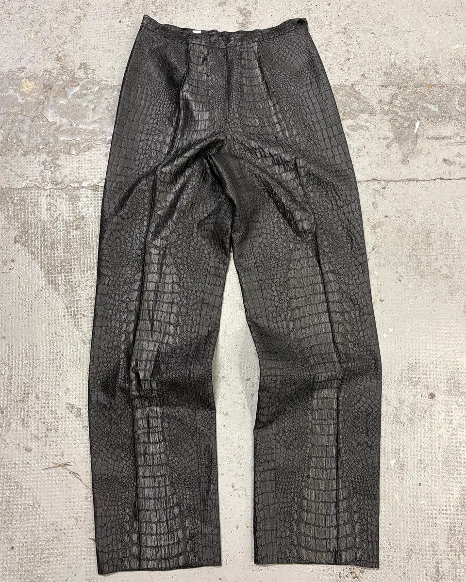 Jean Paul Gaultier 2000s Jean Paul Gaultier Black Crocodile Embossed Pants Size 26" / US 2 / IT 38 - 4 Thumbnail
