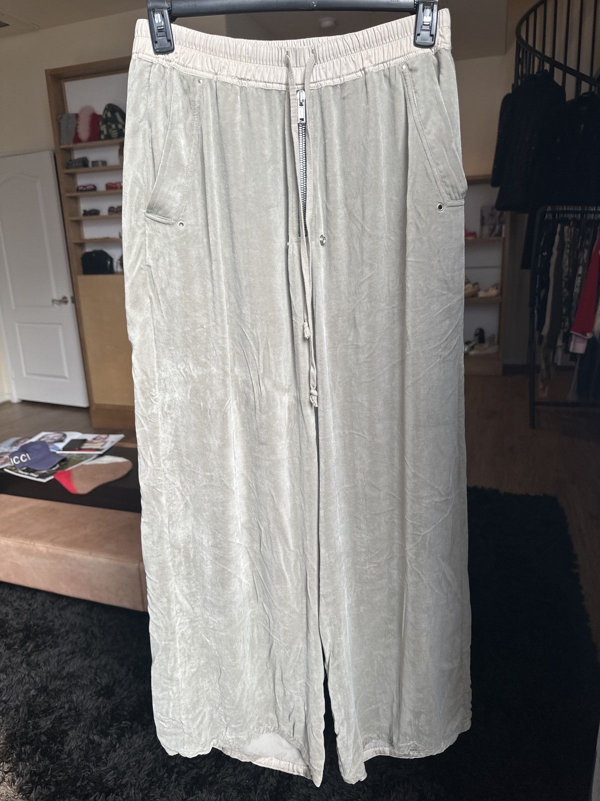 Rick Owens × Rick Owens Drkshdw $1,690 FW22 Strobe Geth Bela sueded trouser Size US 32 / EU 48 - 1 Thumbnail