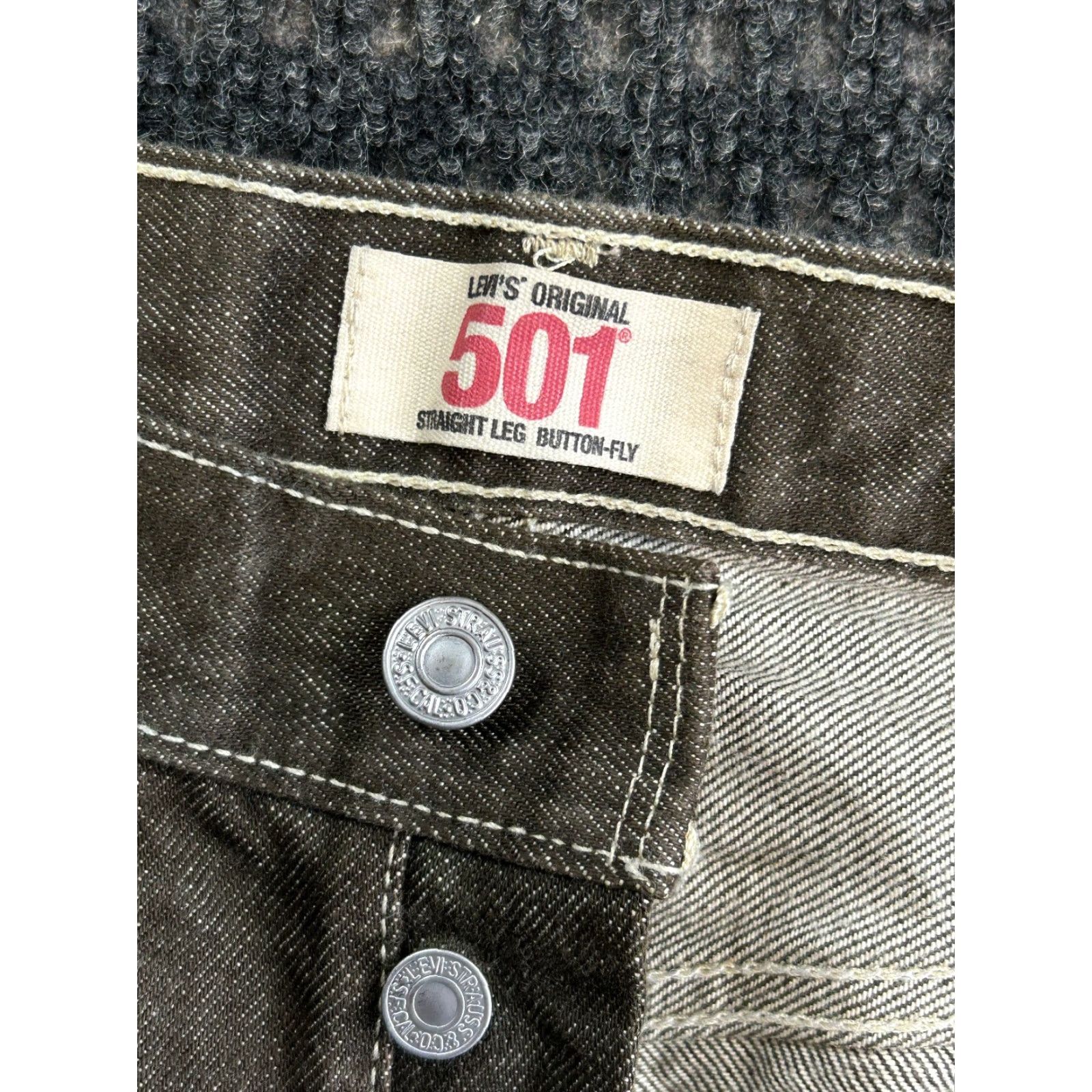 Levi's VINTAGE Levi's 501 Jeans Brown Copper Rinse Denim 42 x 30 Button Fly 90s y2k Mens Regular Jeans Brown Steel Size US 42 / EU 58 - 3 Thumbnail