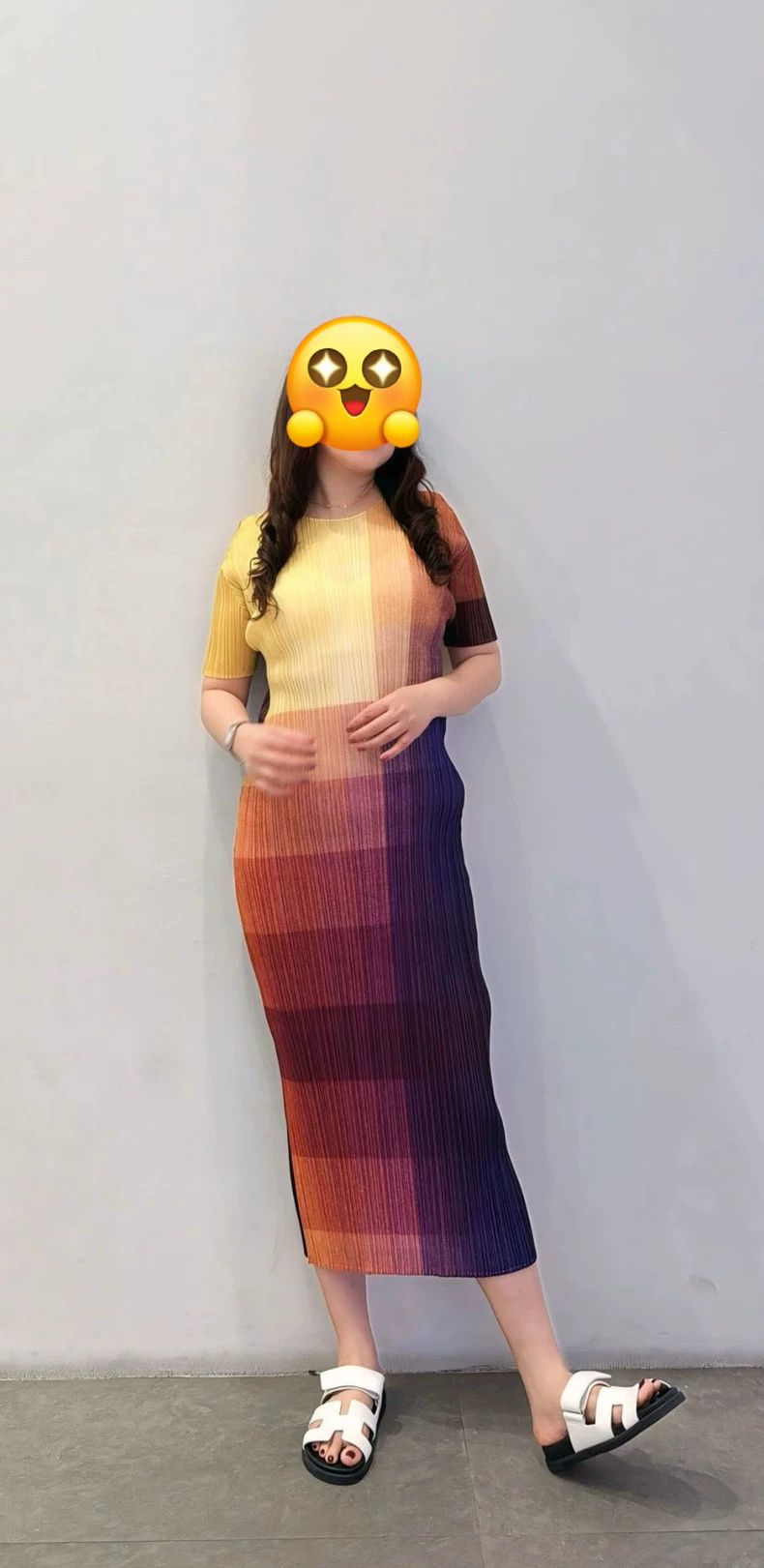 Issey Miyake Issey Miyake size:2 Yellow and purple gradient pleated dre Size S / US 4 / IT 40 - 1 Thumbnail