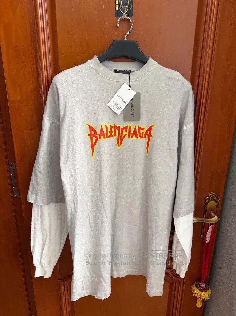 Balenciaga Balenciaga Grey Flame Splatter Print Two-Piece Long Sleeve Size US L / EU 52-54 / 3 - 1 Thumbnail