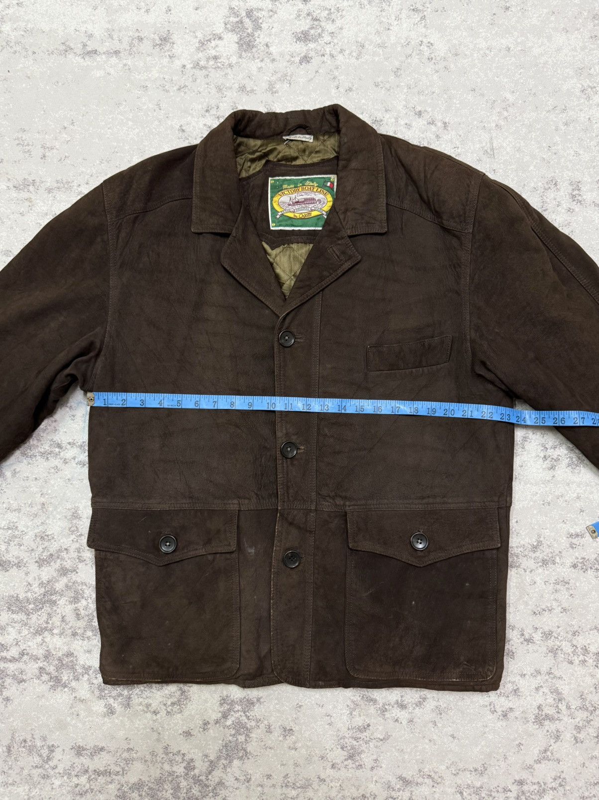 Vintage Vintage Victory Boat Line Suede Brown Jacket Wool lined Size US L / EU 52-54 / 3 - 16 Thumbnail